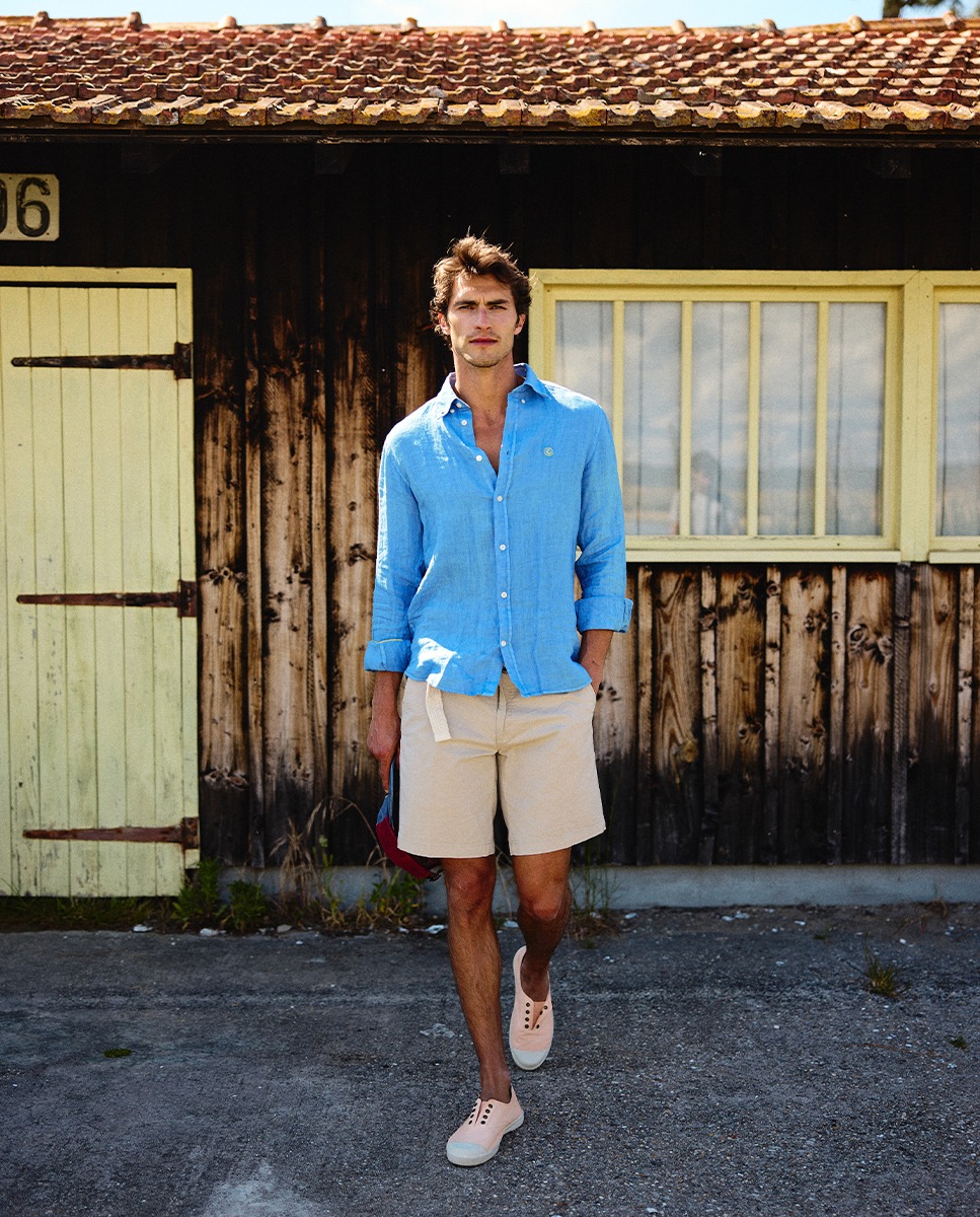 Basic Beige Bermuda Shorts