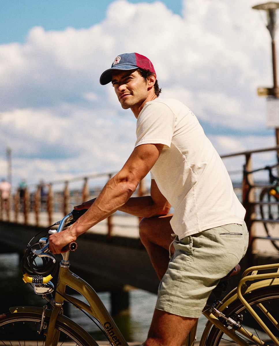 Garment Dyed Green Linen Bermuda Shorts