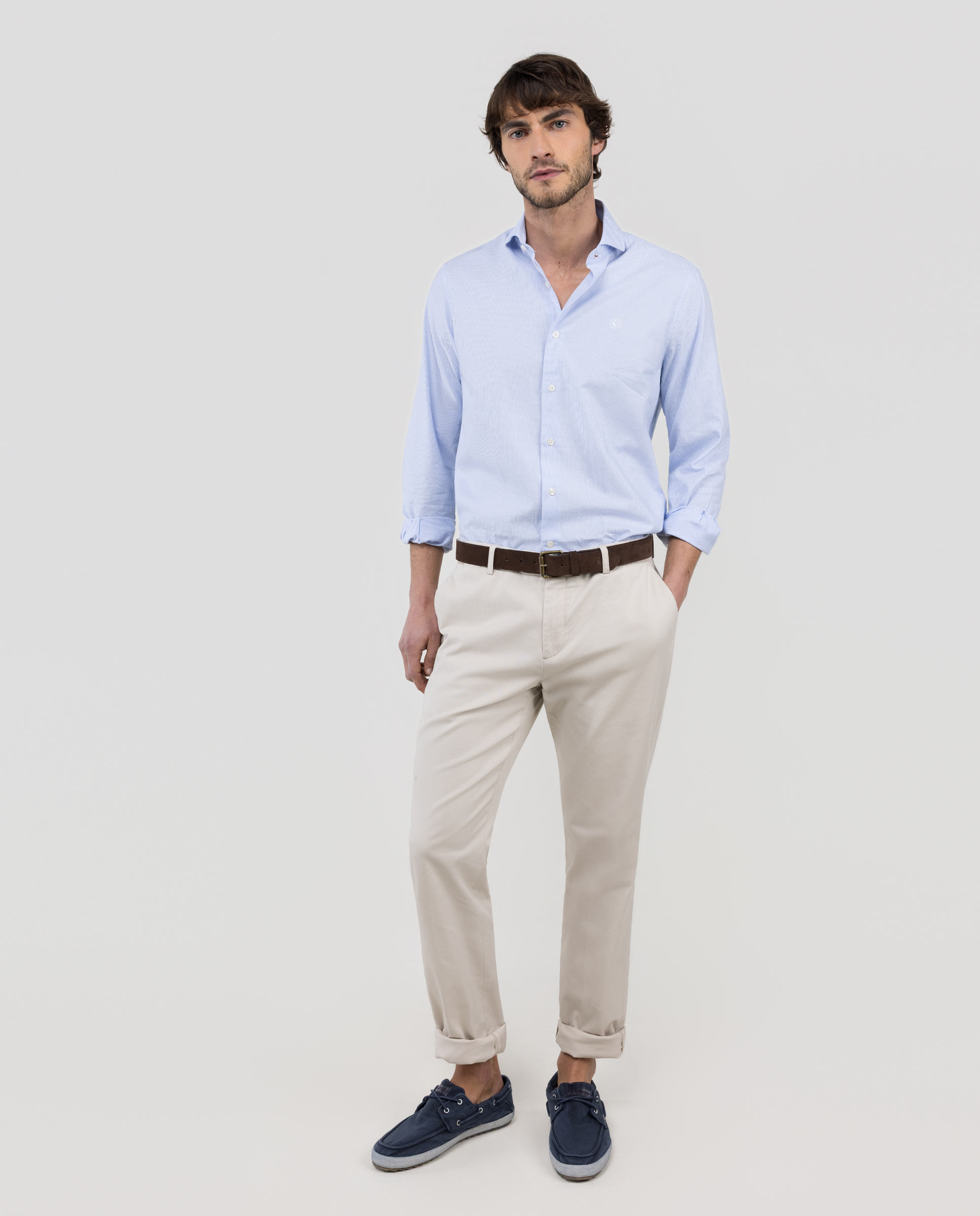 Stone Washed Structure Trousers