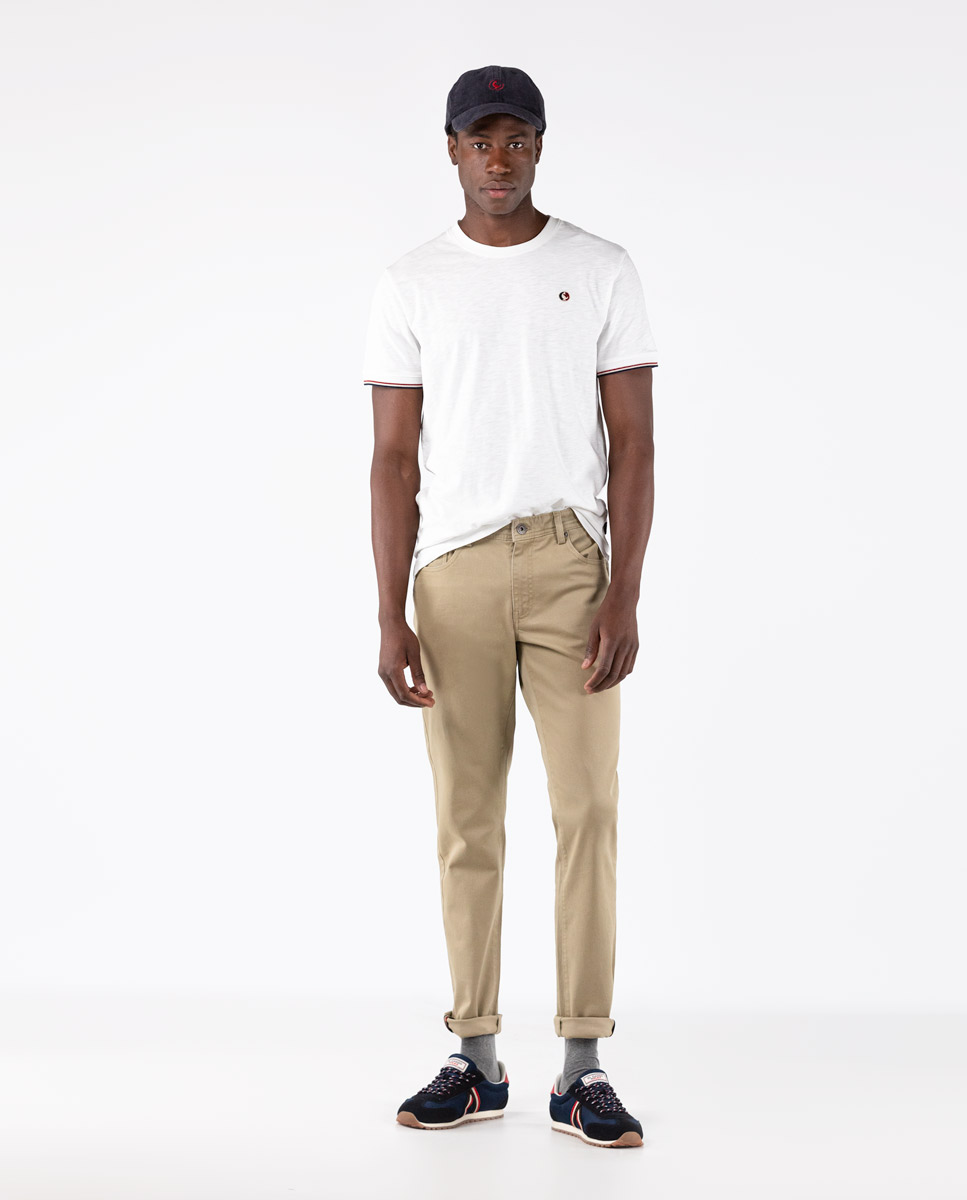 Basic Beige Five-Pocket Trousers