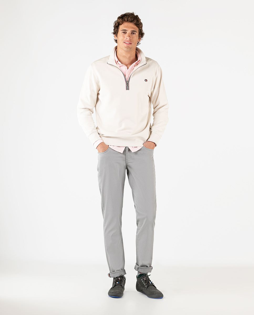 Basic Grey Five-Pocket Trousers