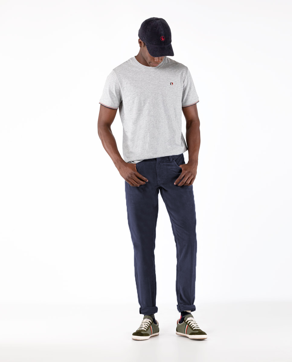 Basic Navy Five-Pocket Corduroy Trousers