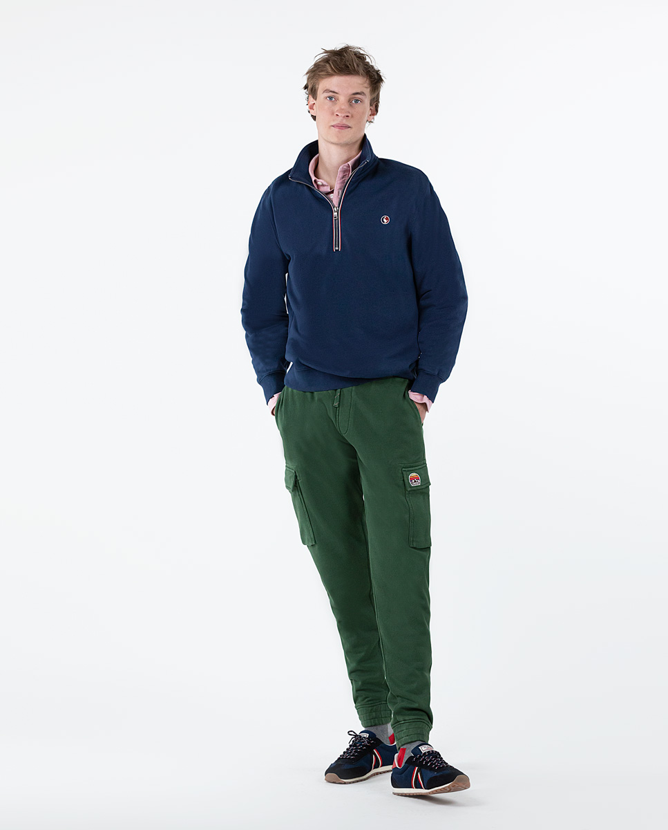 Green Fleece Cargo Pants