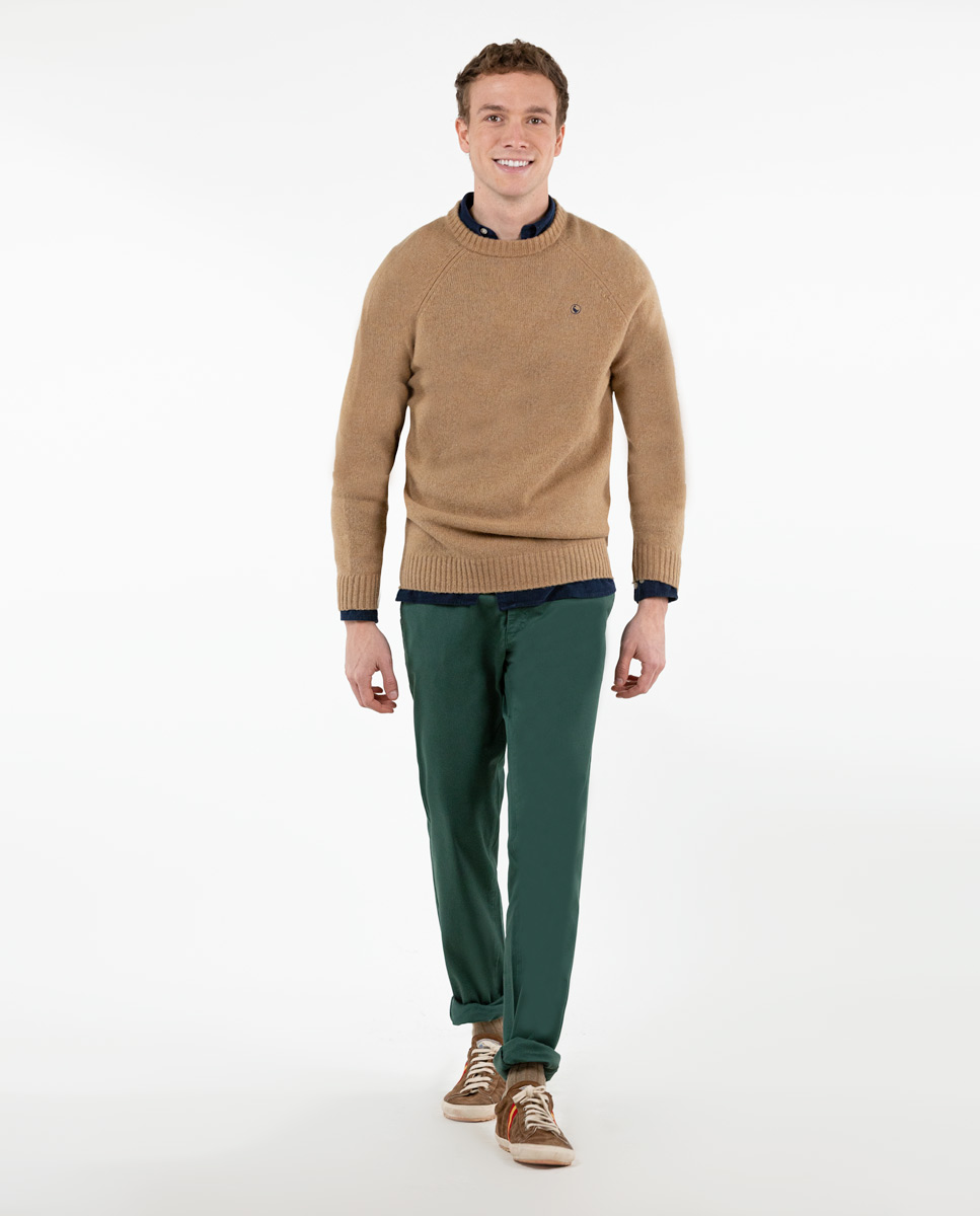 Garment Dyed Green Chinos  