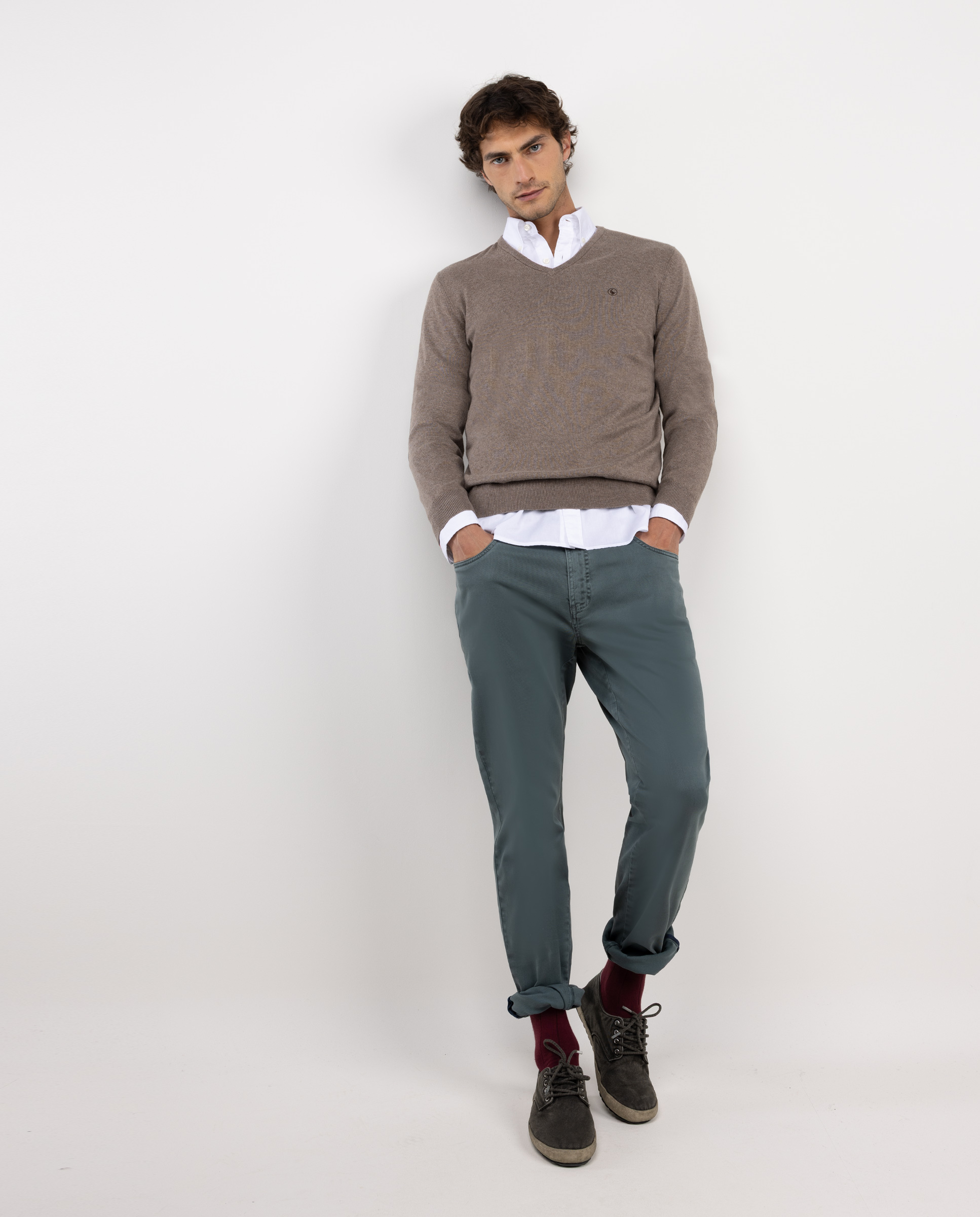 Blue Slim Fit  5-Pocket Trousers