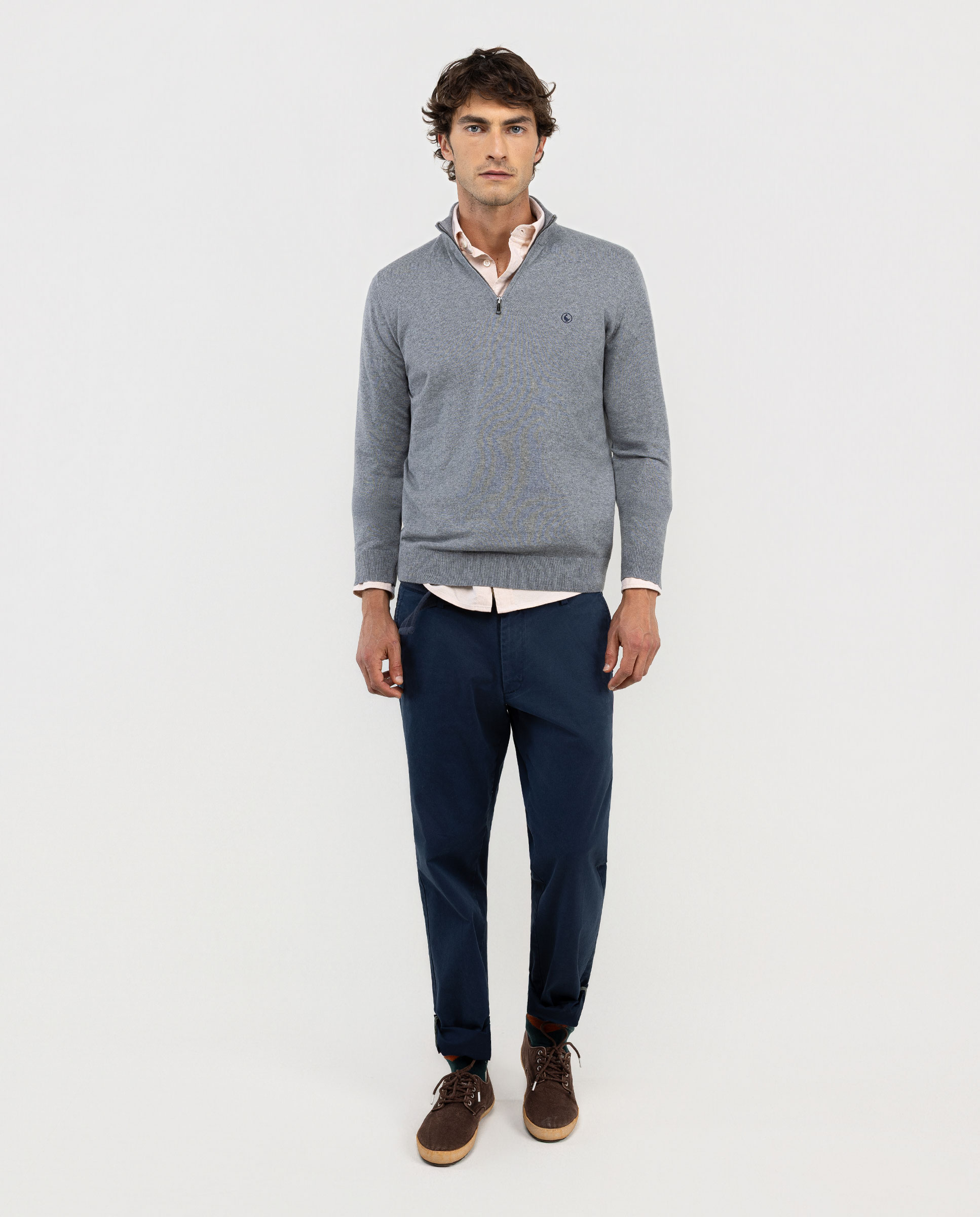 Navy Regular Fit Chinos
