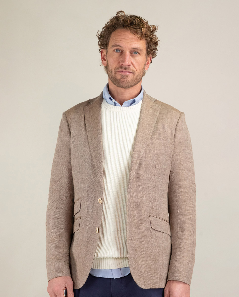 Veste Lin Brun Havane