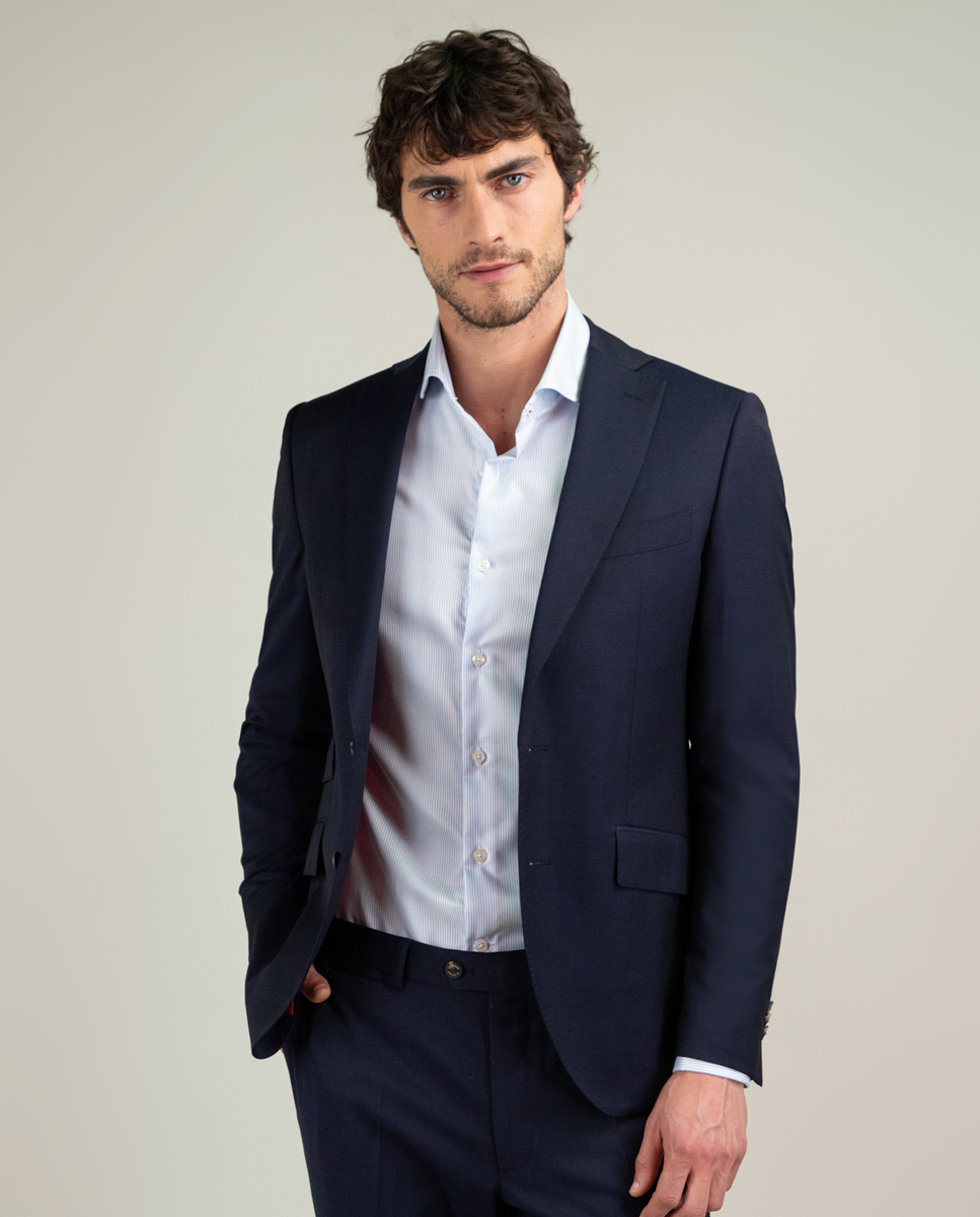 Navy Solid-Coloured Washable Jacket Separate