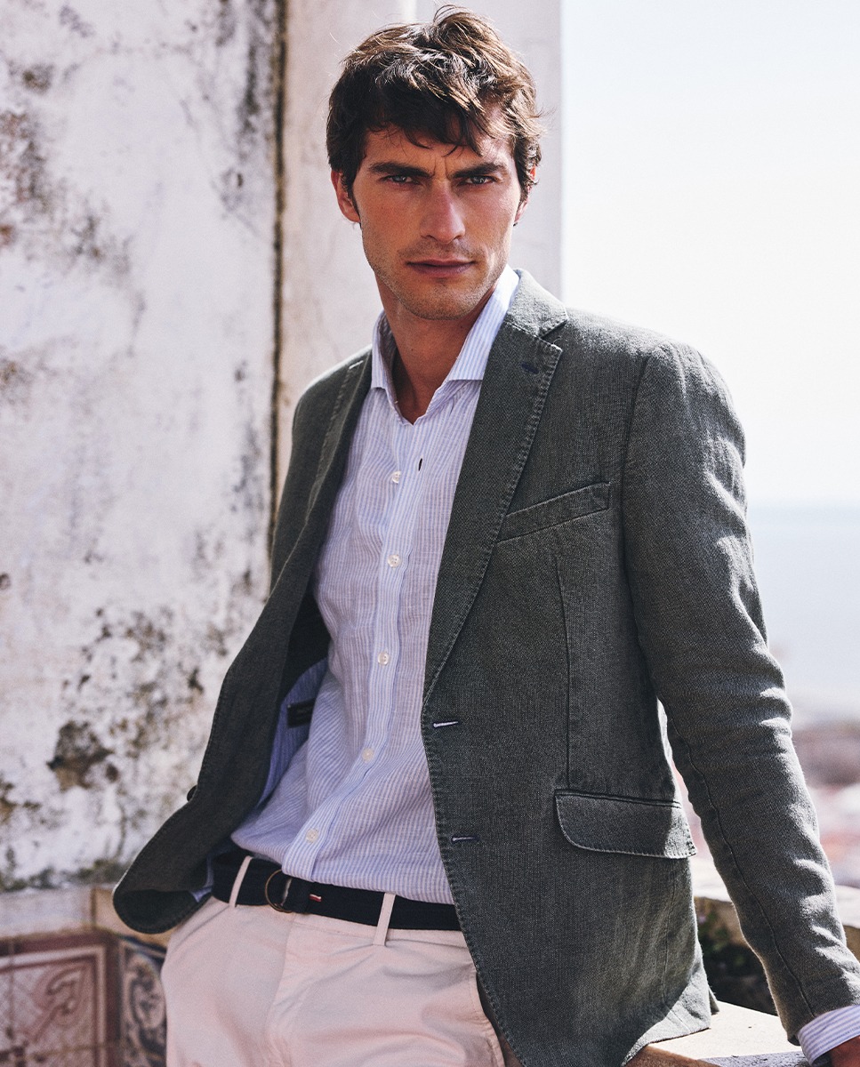 Veste Lin Délavé Vert