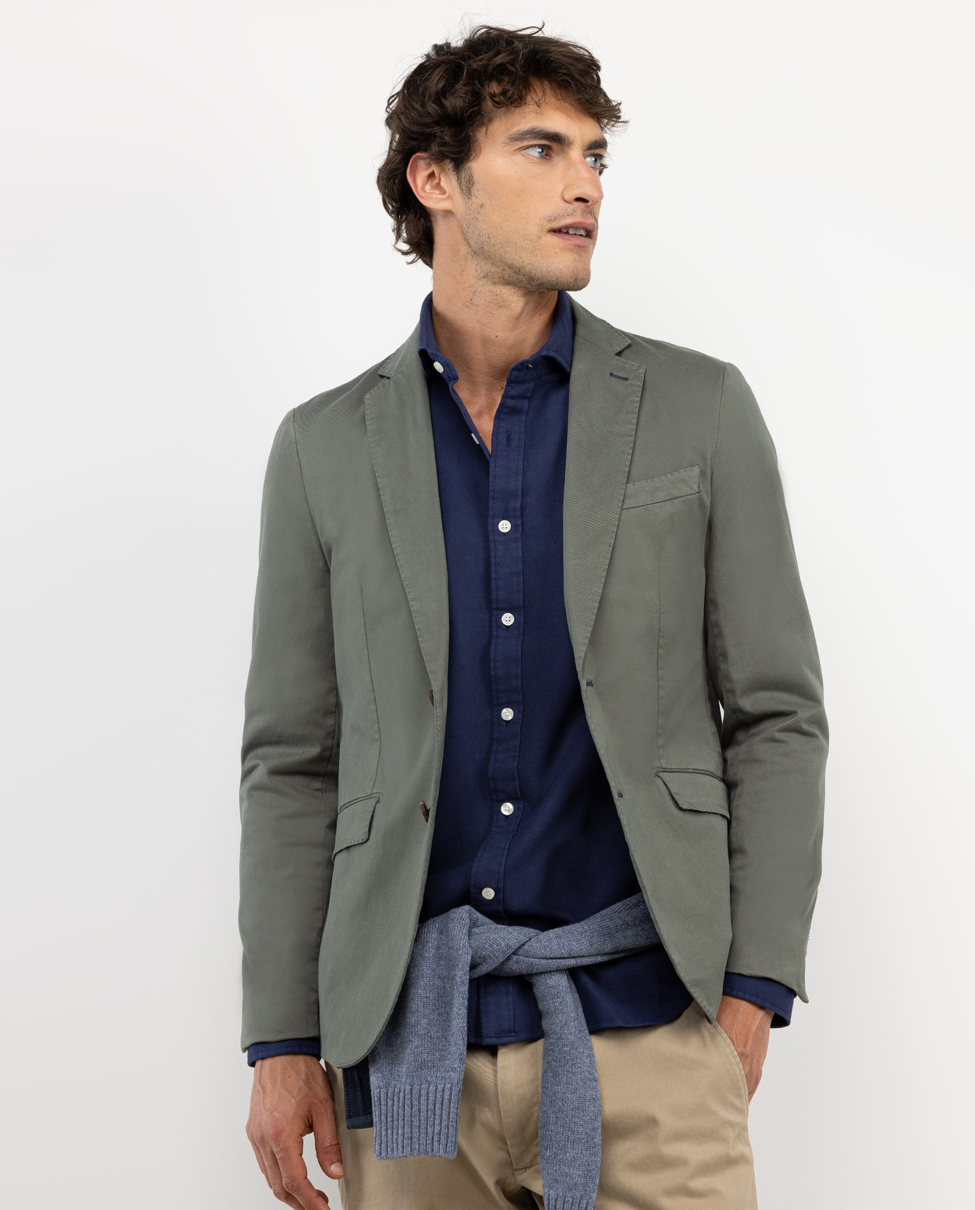 Green Garment-Dyed Twill Jacket