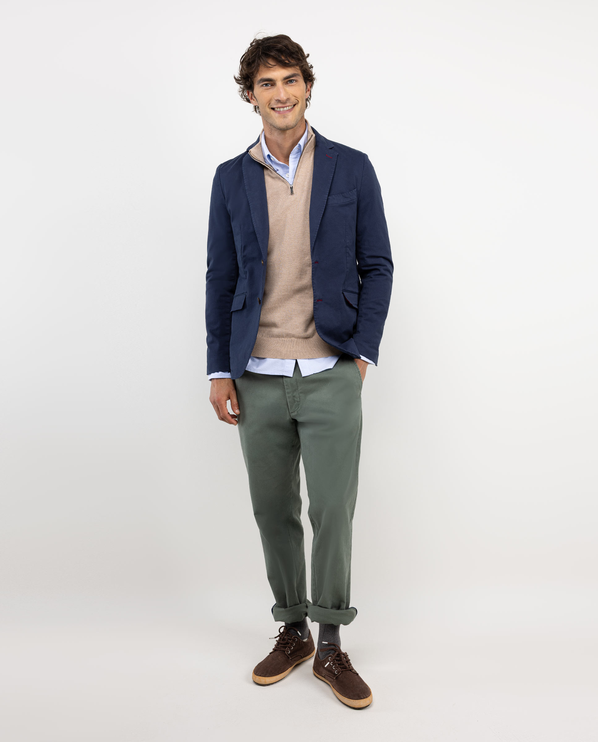 Navy Garment-Dyed Twill Jacket