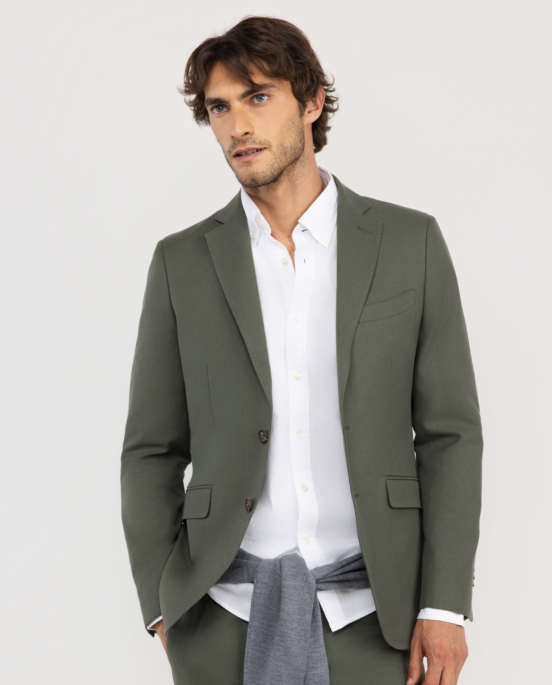 Americana Coordinada Algodón Verde