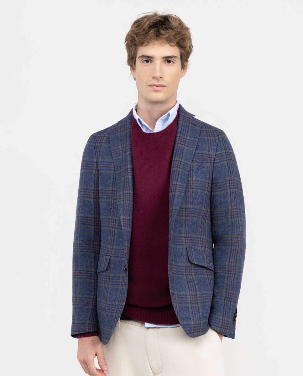 Limited Edition Navy Checked Wool Jacket