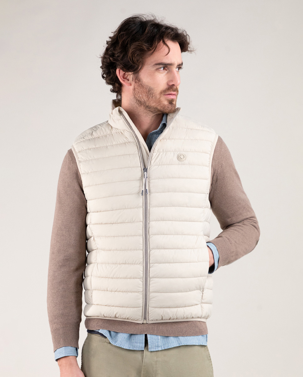 Basic Quilted Beige Vest