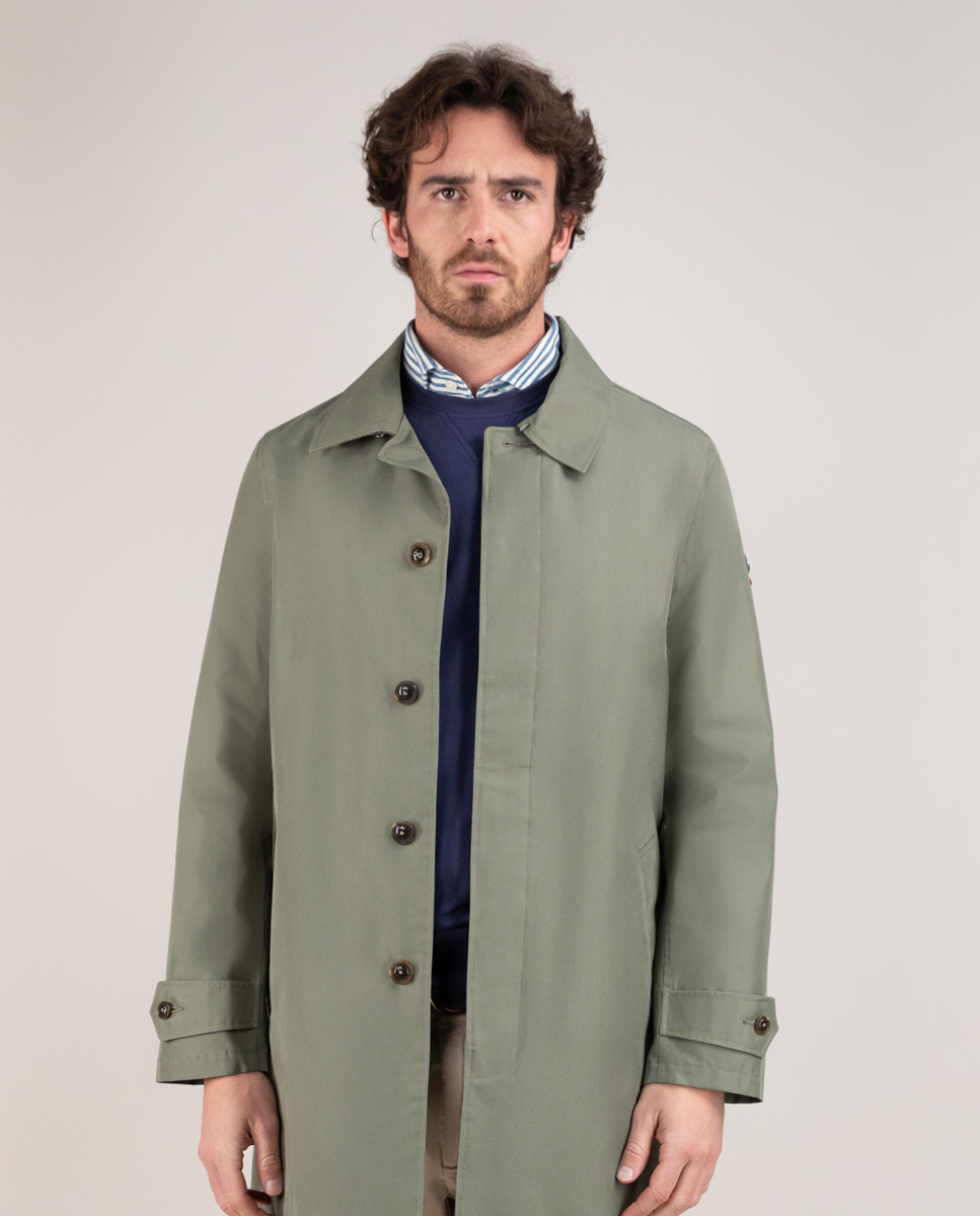 Green Cotton Trench