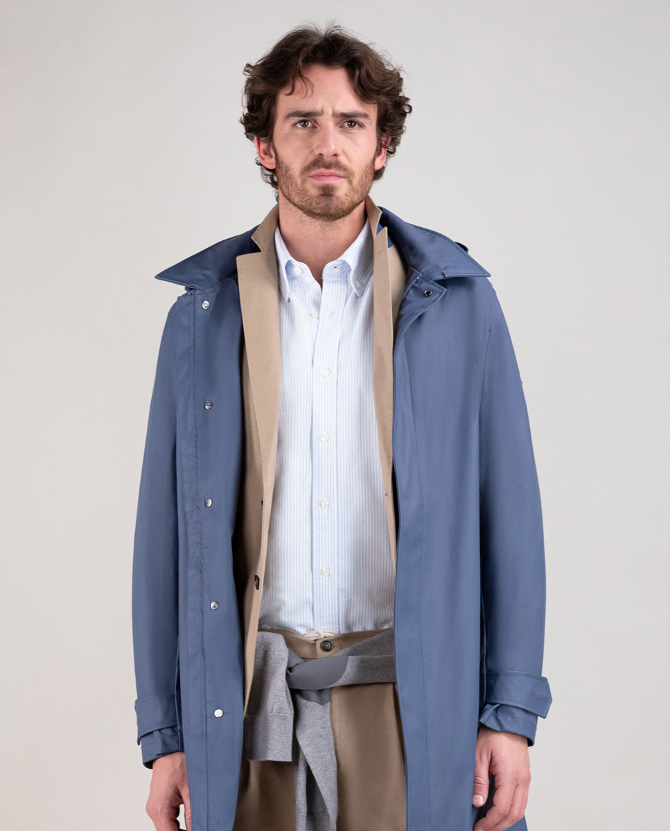 Blue Rubberised Trench