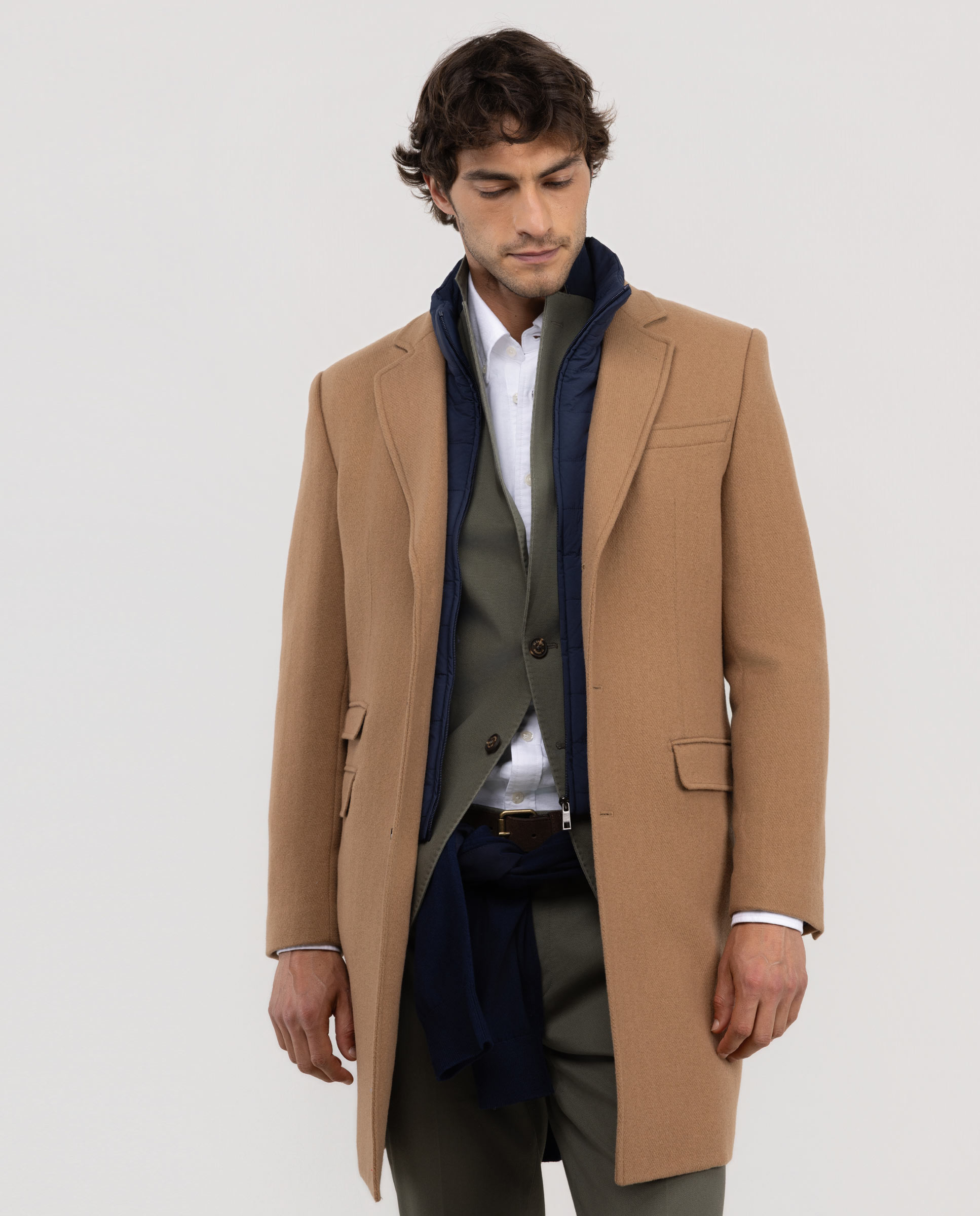 Abrigo Paño Liso Camel