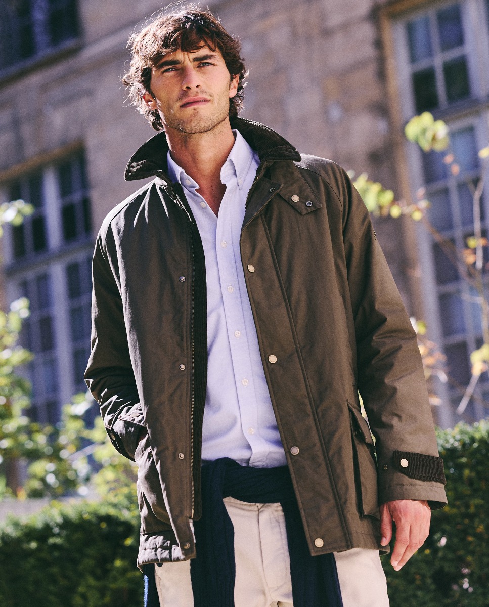 Green Corduroy Collar Jacket