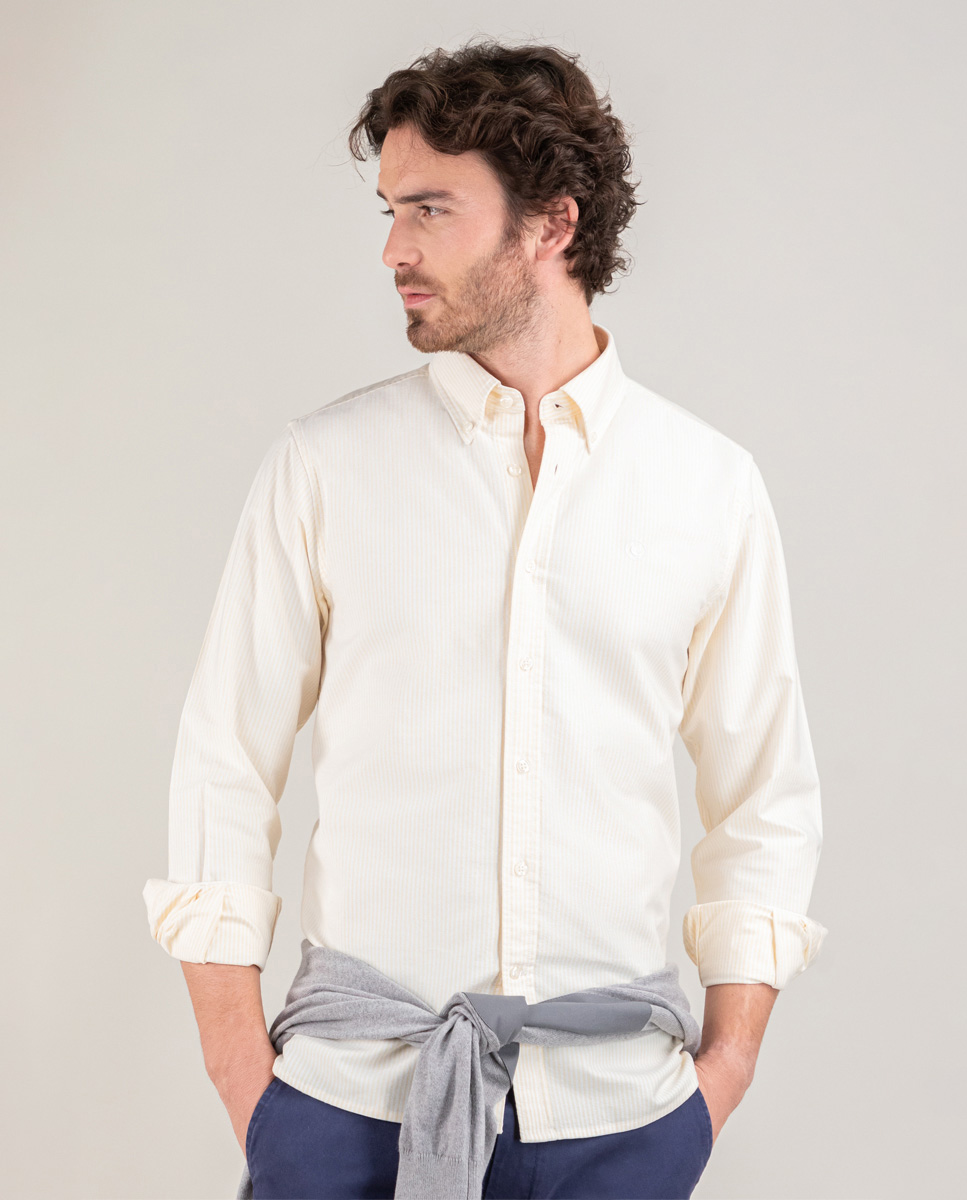 Camisa Oxford Amarela Yale