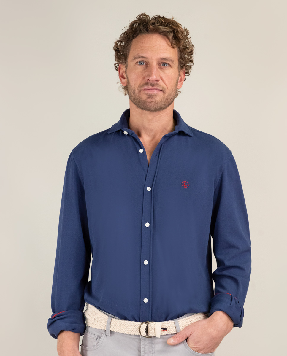 Camisa Piqué Azul Marinho