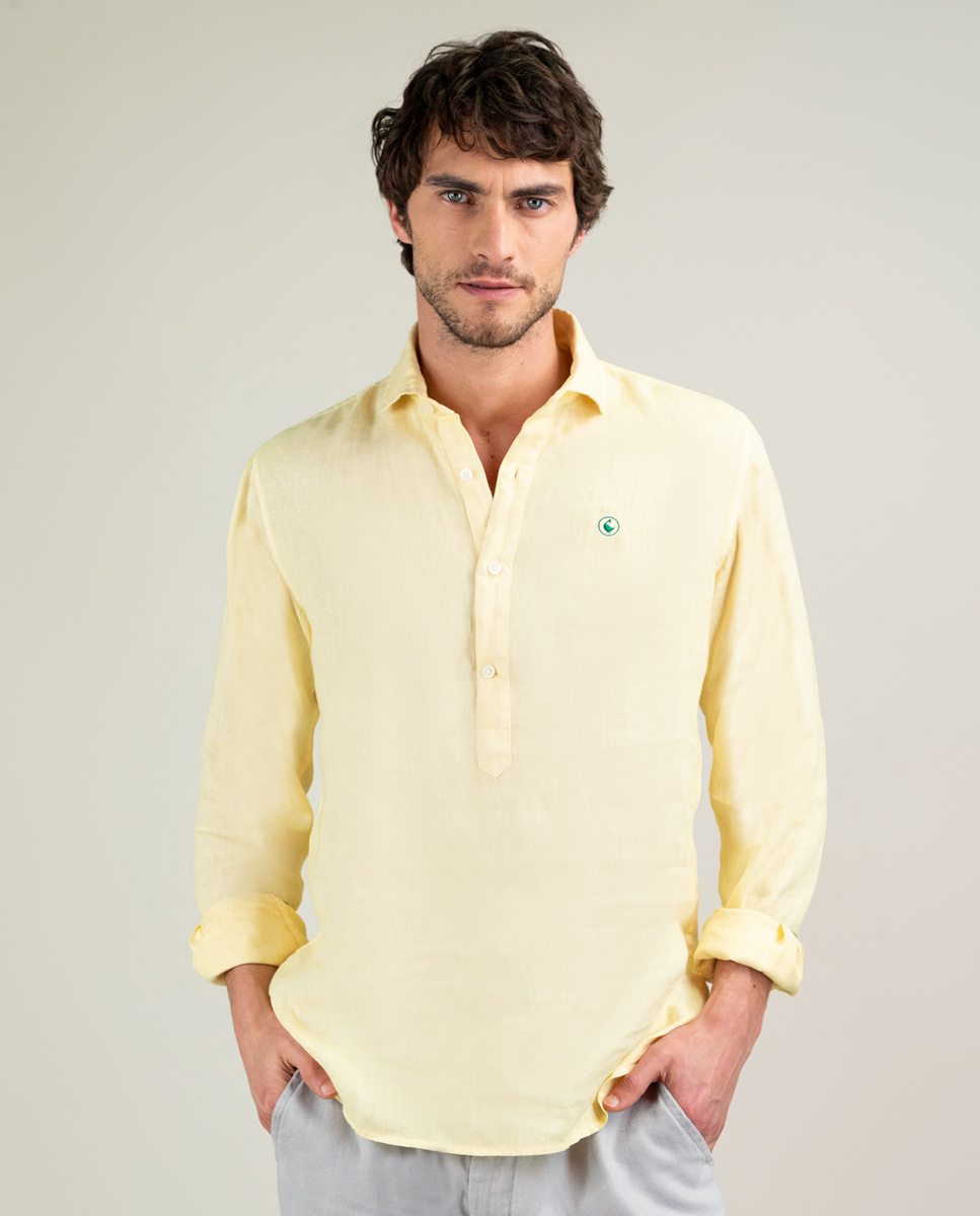 Camisa Polera Lino Amarillo