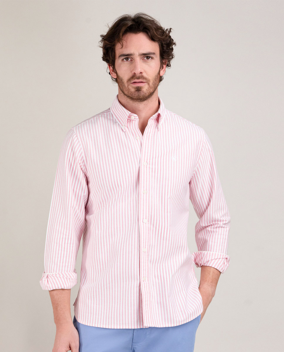 Red Bengal Stripe Oxford Shirt
