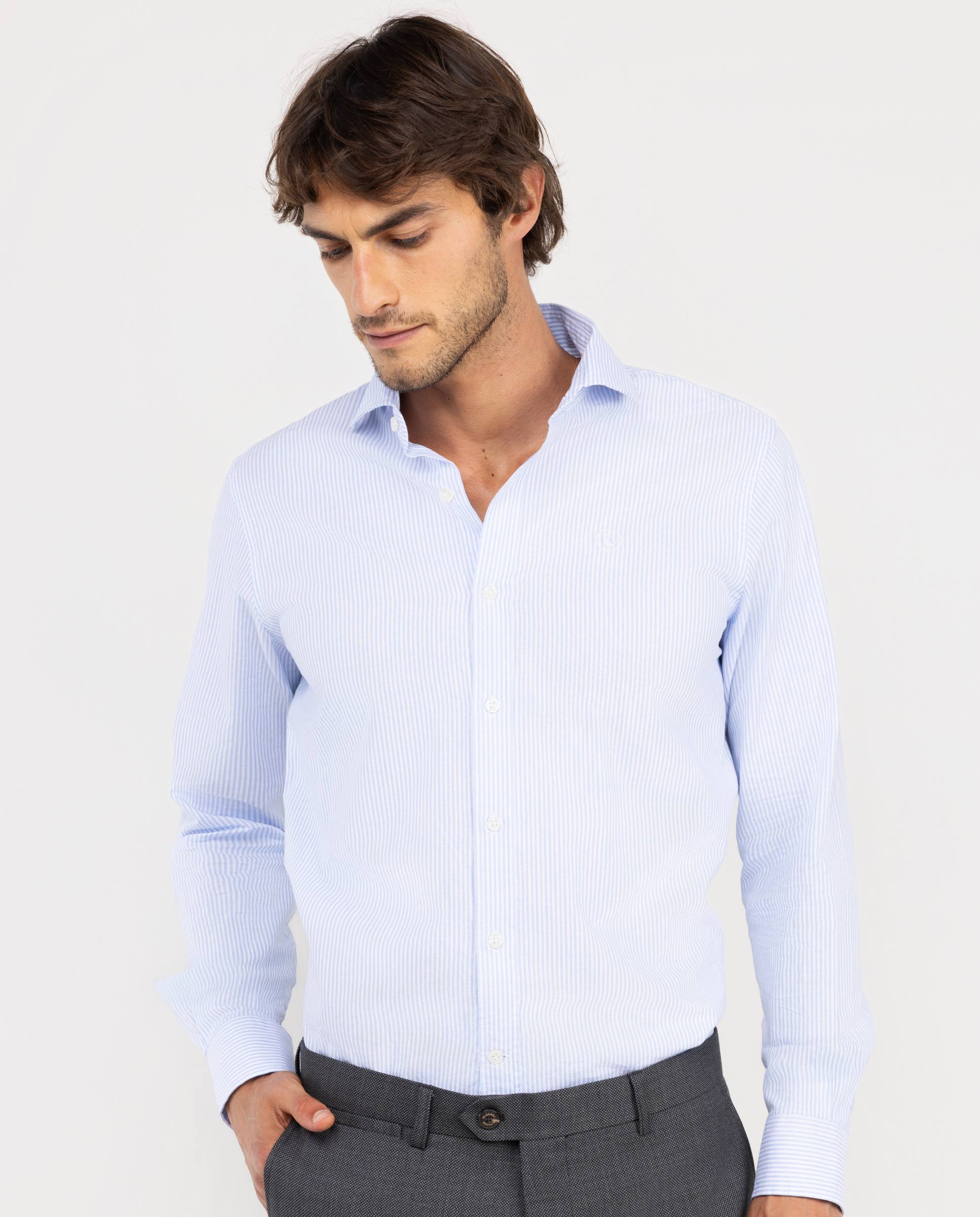 Blue Pinpoint Yale Dress Shirt