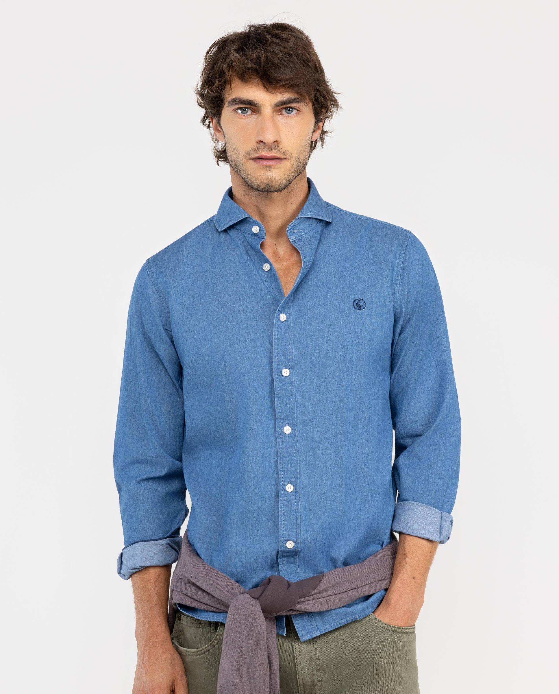 Camisa Denim Algodón Doble Tintura