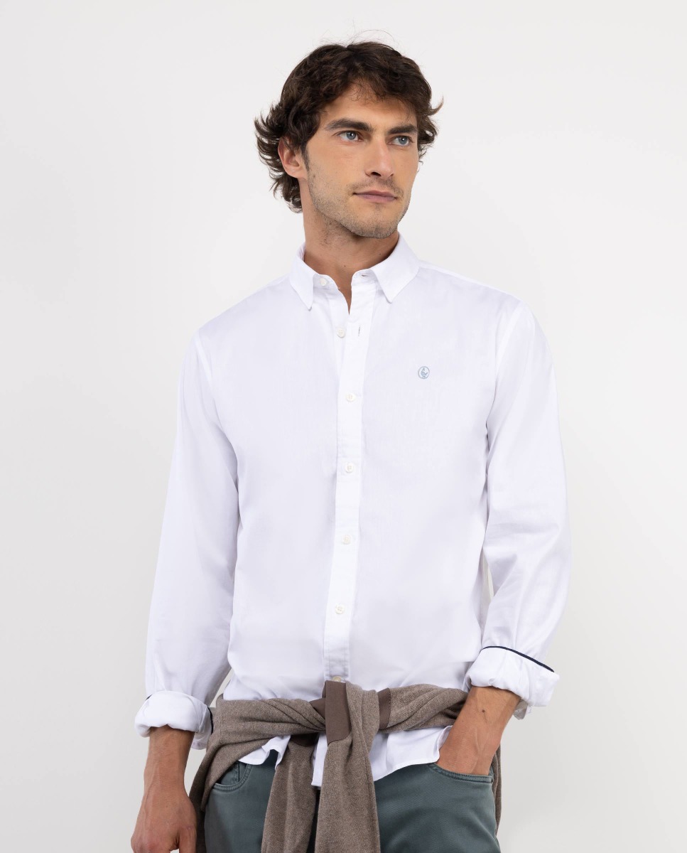 White Linen Cotton Shirt