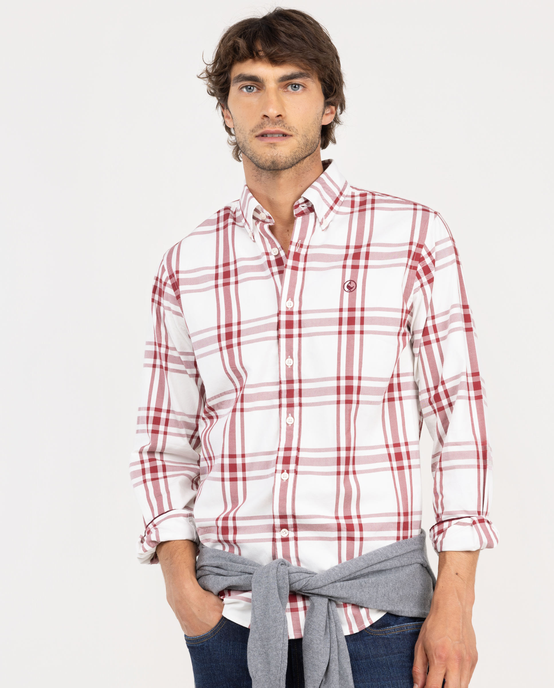 Camisa Cuadro Tartán Algodón Crudo
