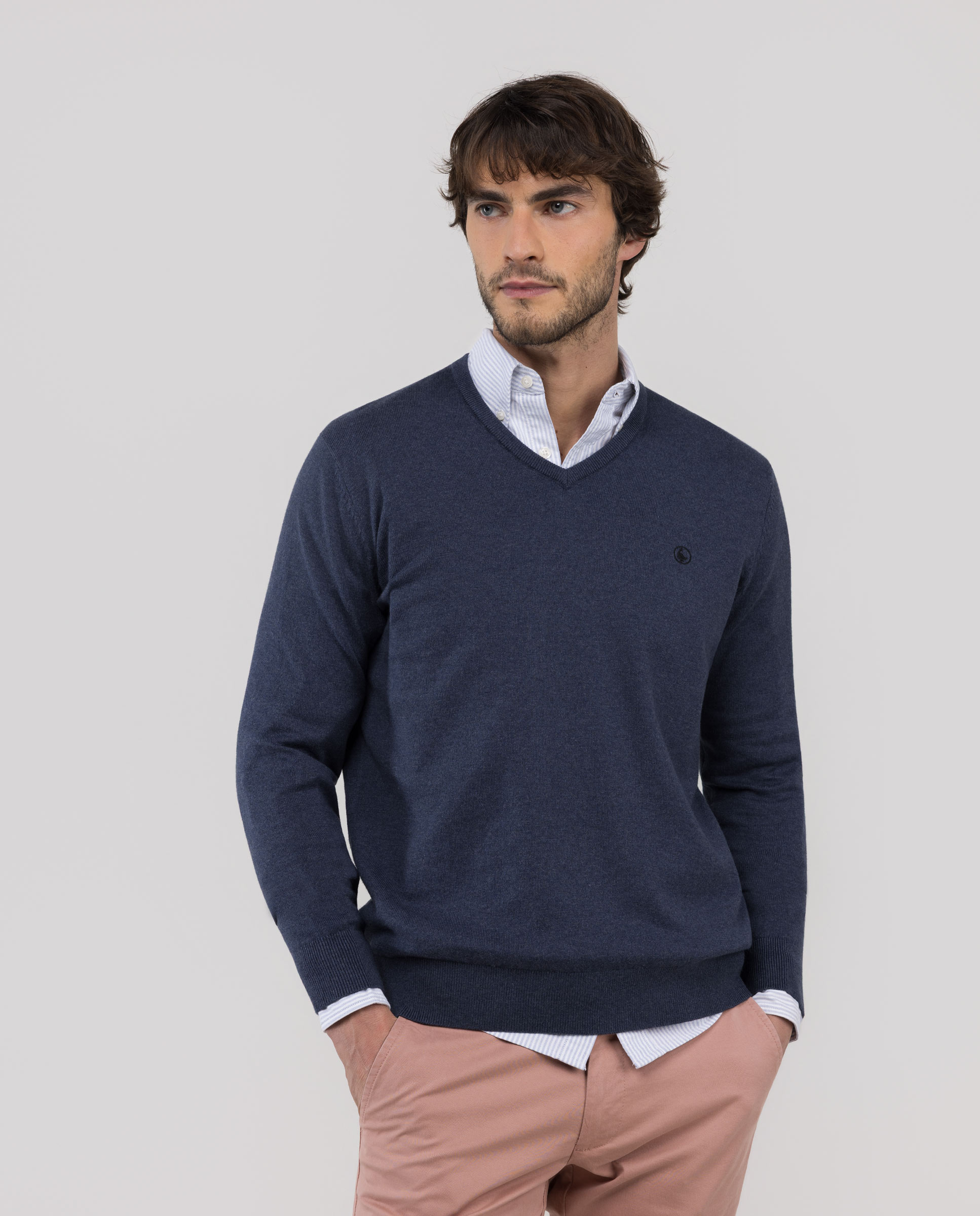 Jersey Cuello Pico Índigo