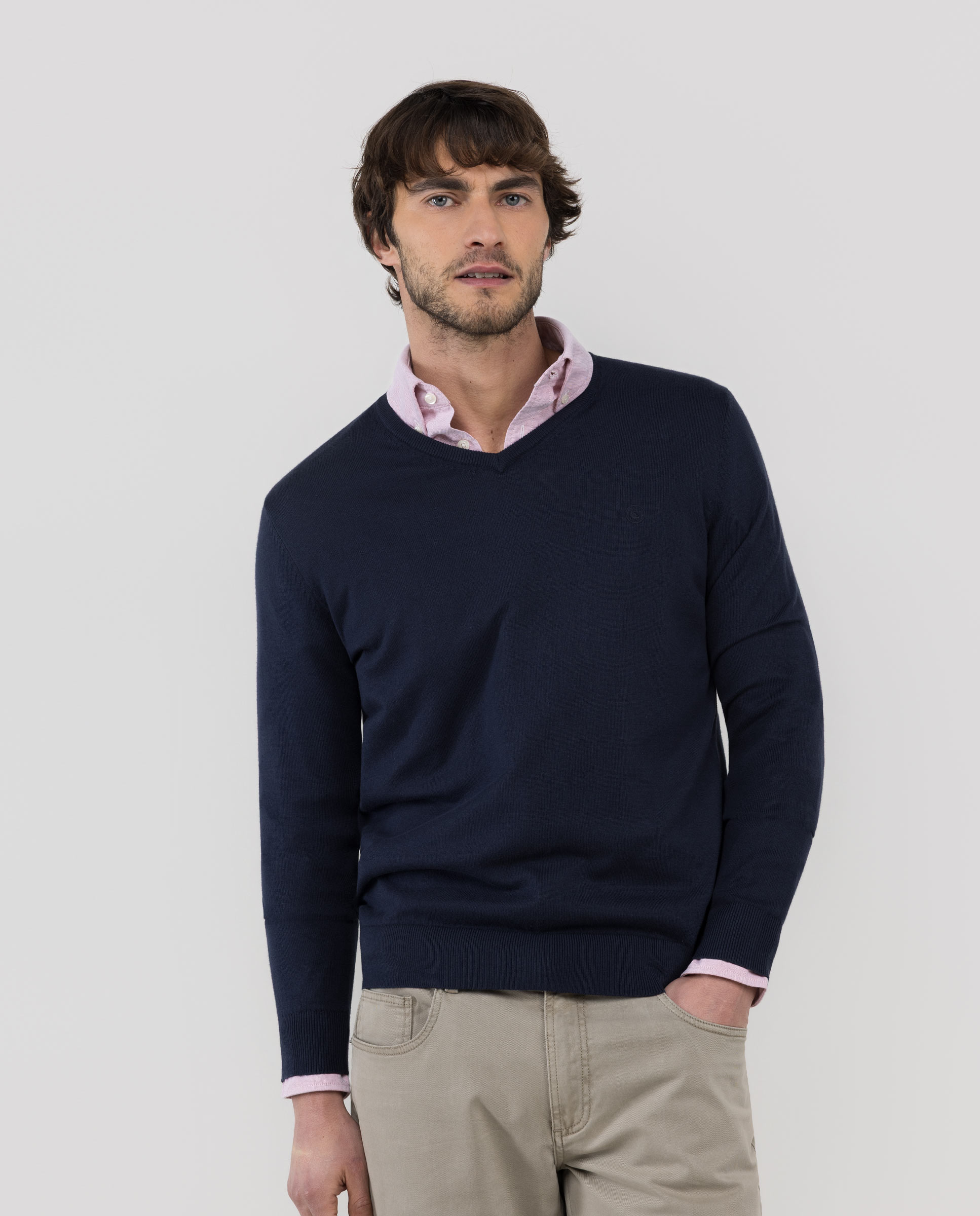 Jersey Cuello Pico Marino