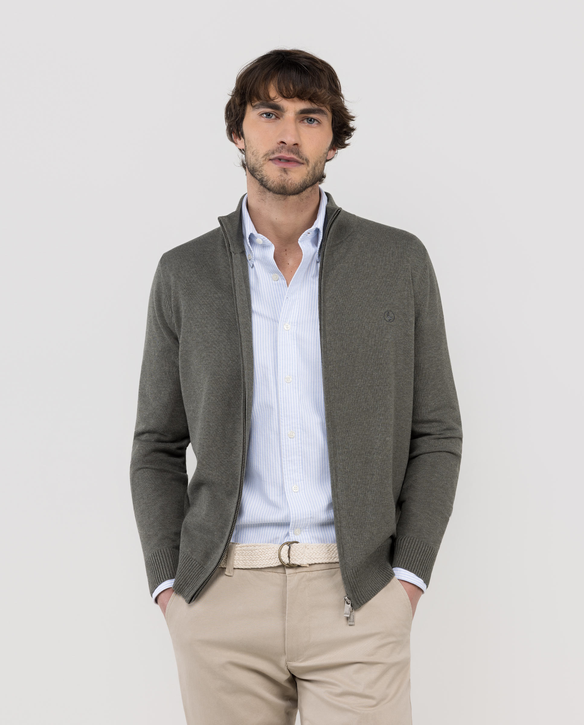 Cárdigan Cremallera Verde