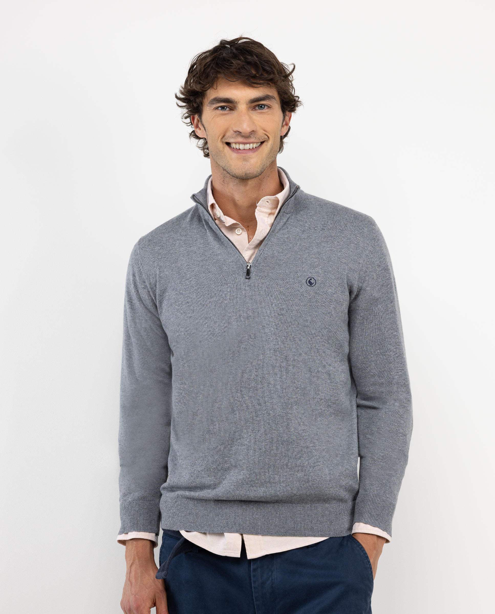 Jersey Cuello Camionero Gris