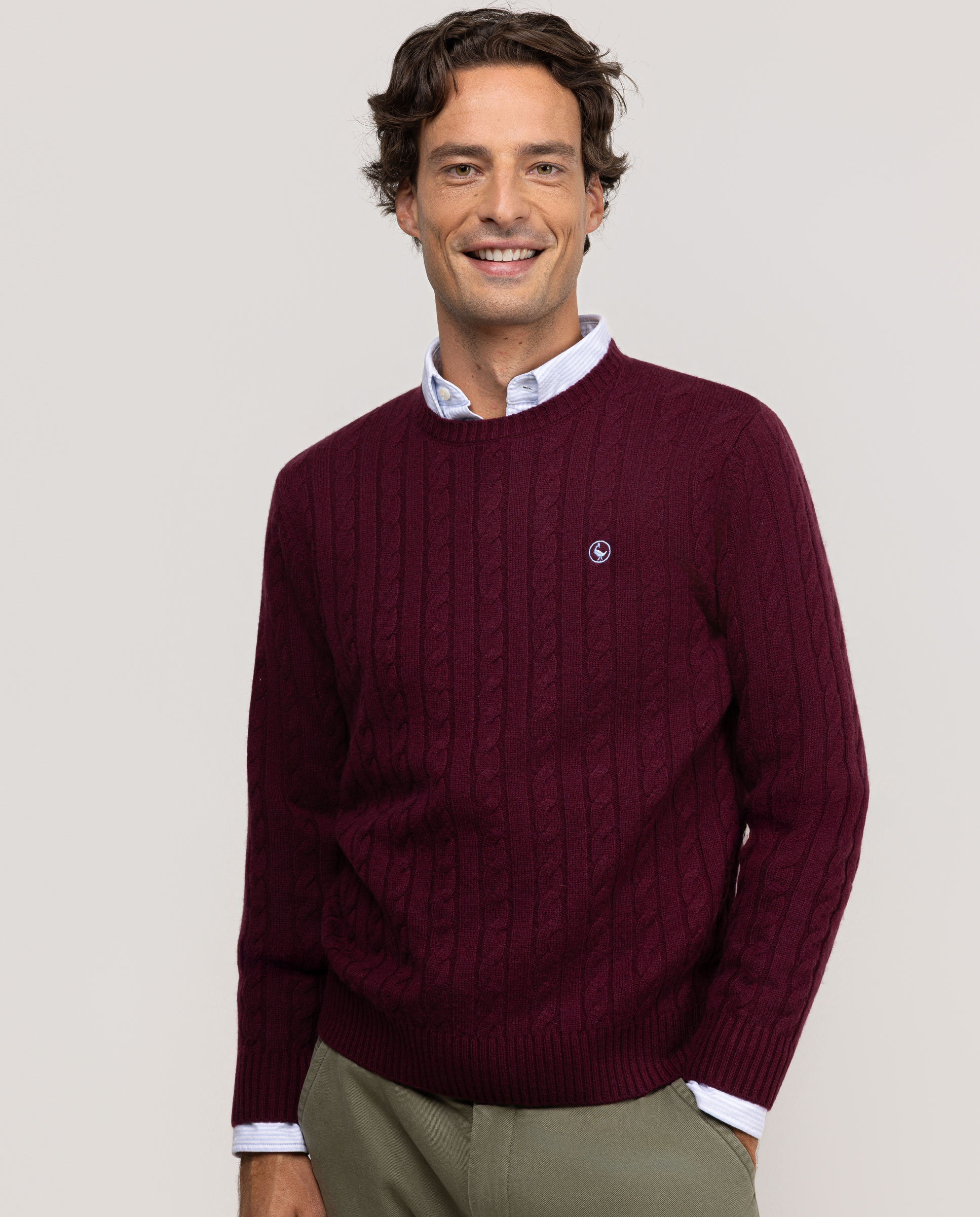 Jersey de Ochos Cuello Caja Granate