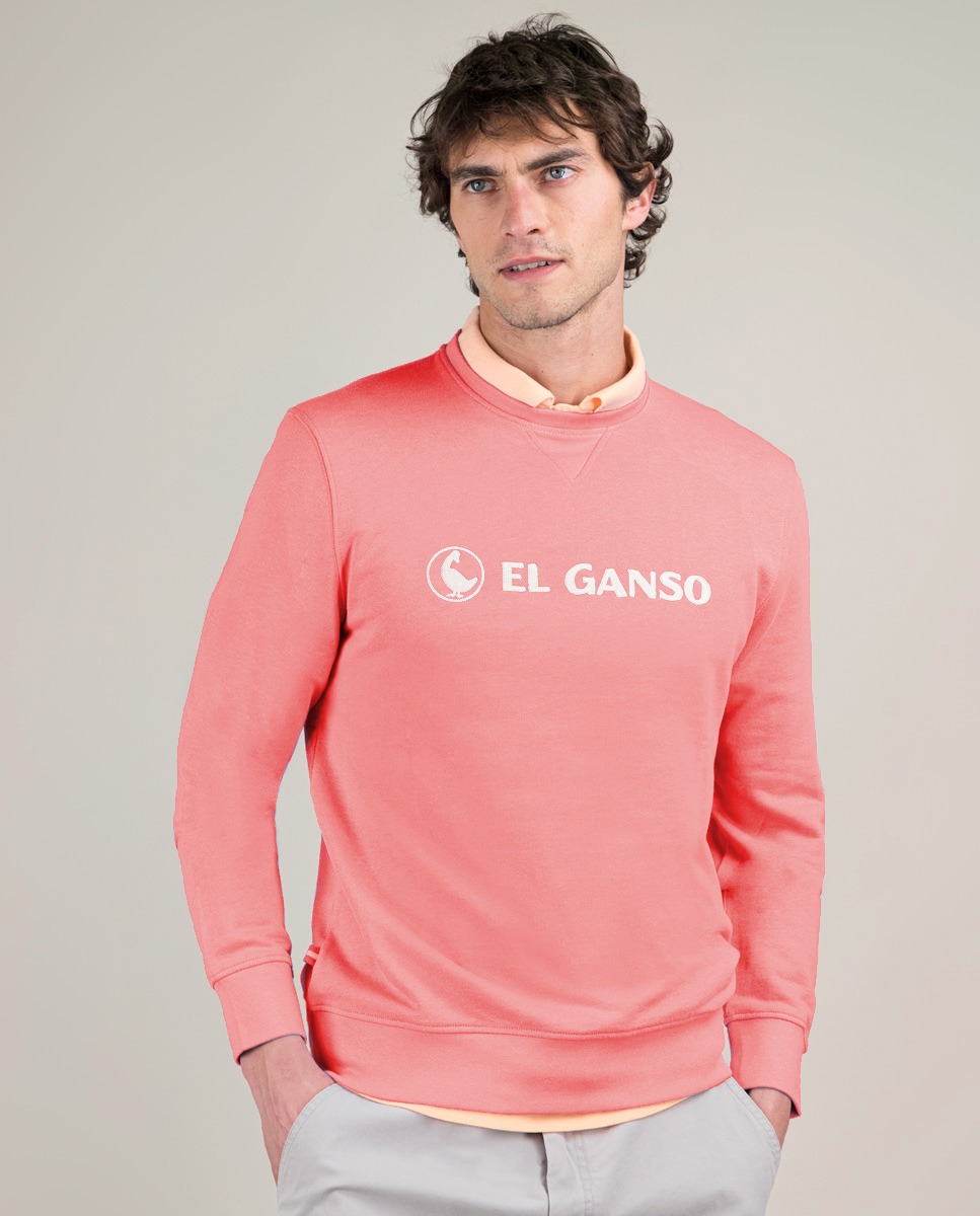 Coral Embroidered Sweatshirt W Crew Neck