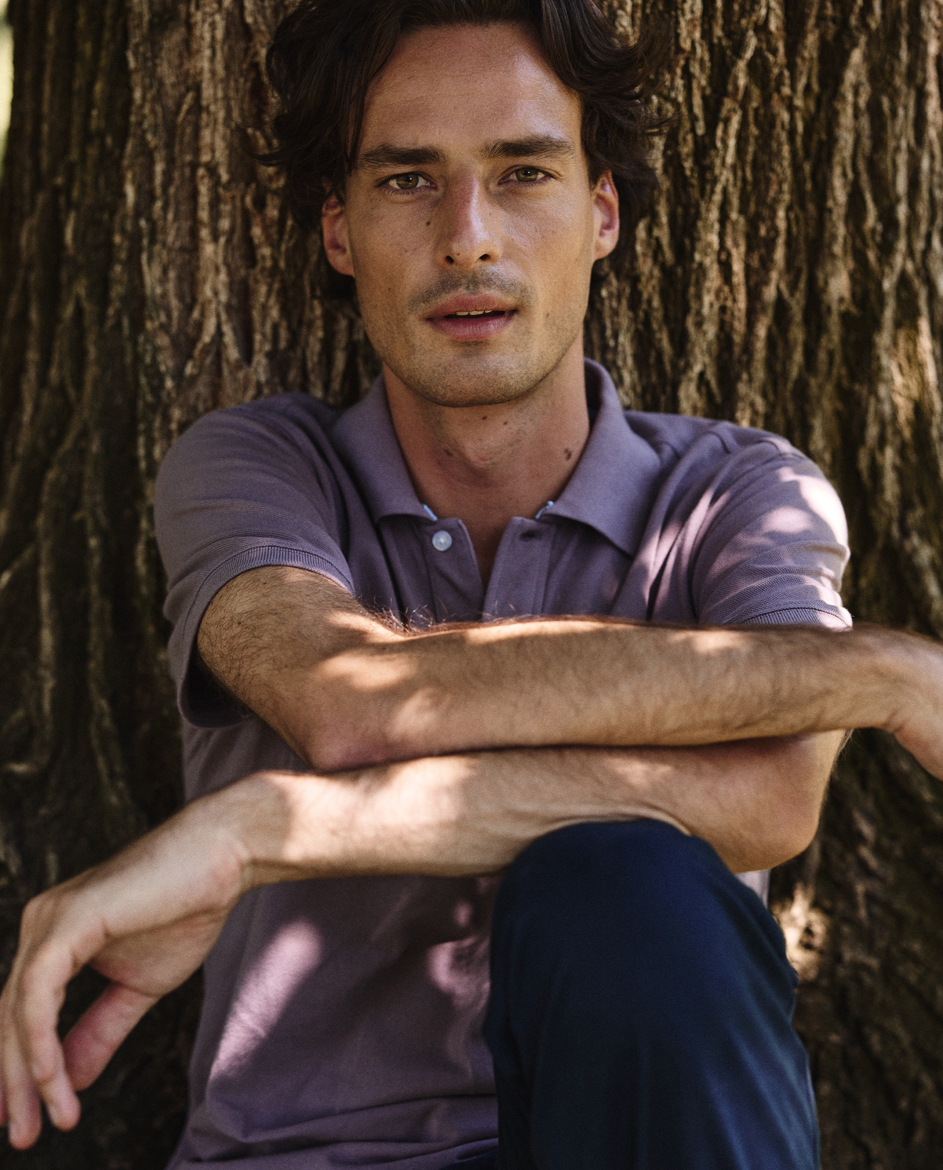 Polo Manga Corta Berenjena