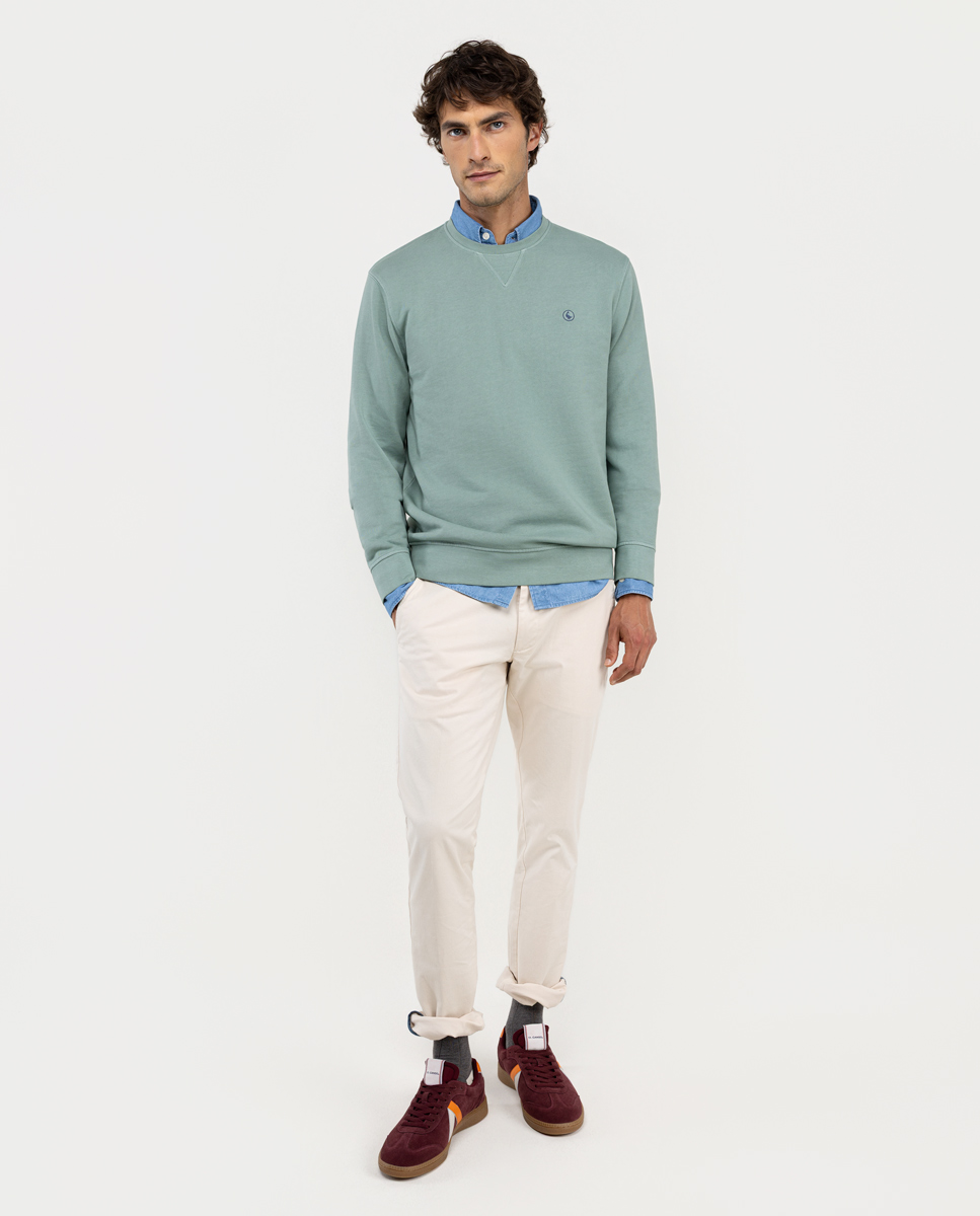 Moletom com gola redonda menta