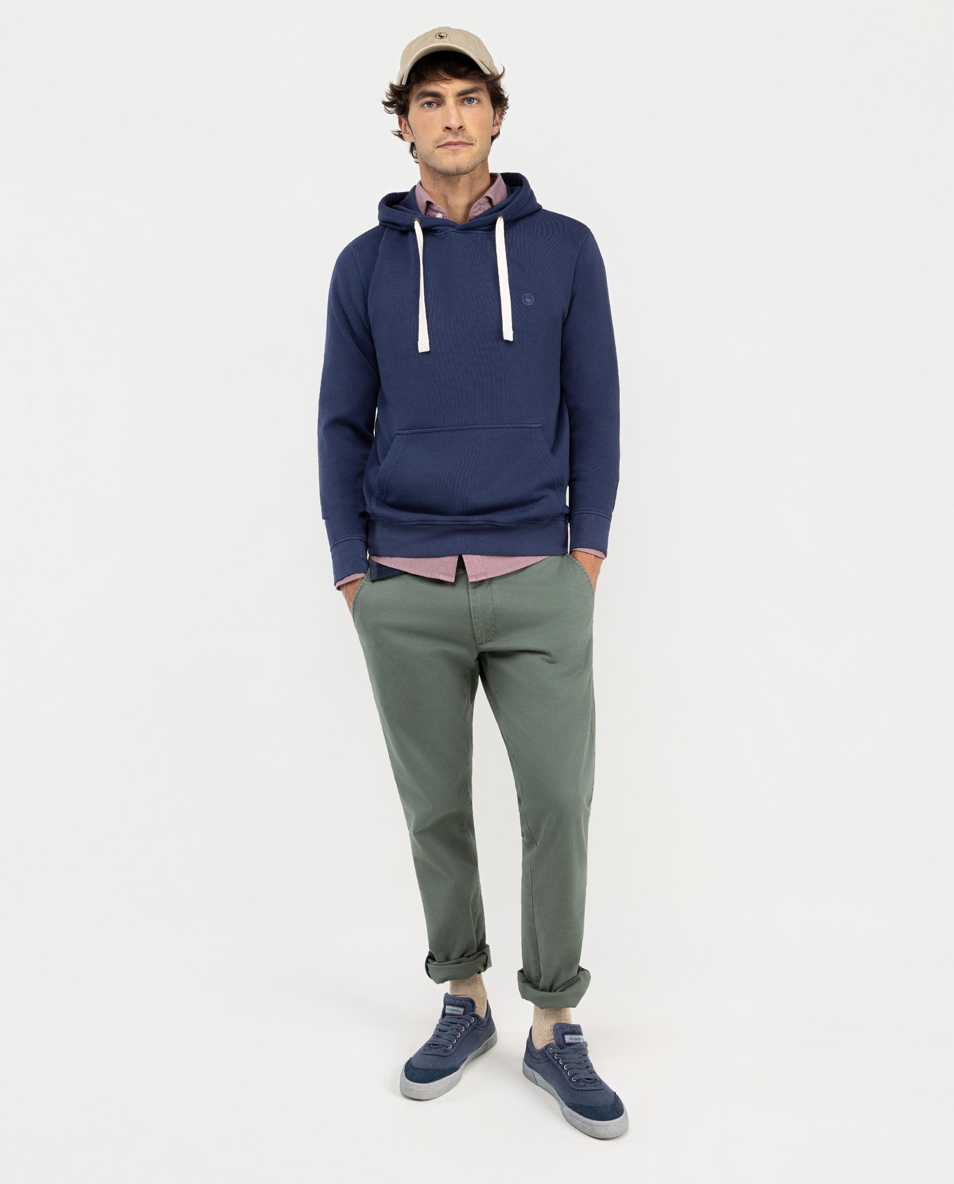 Moletom com capuz azul marinho