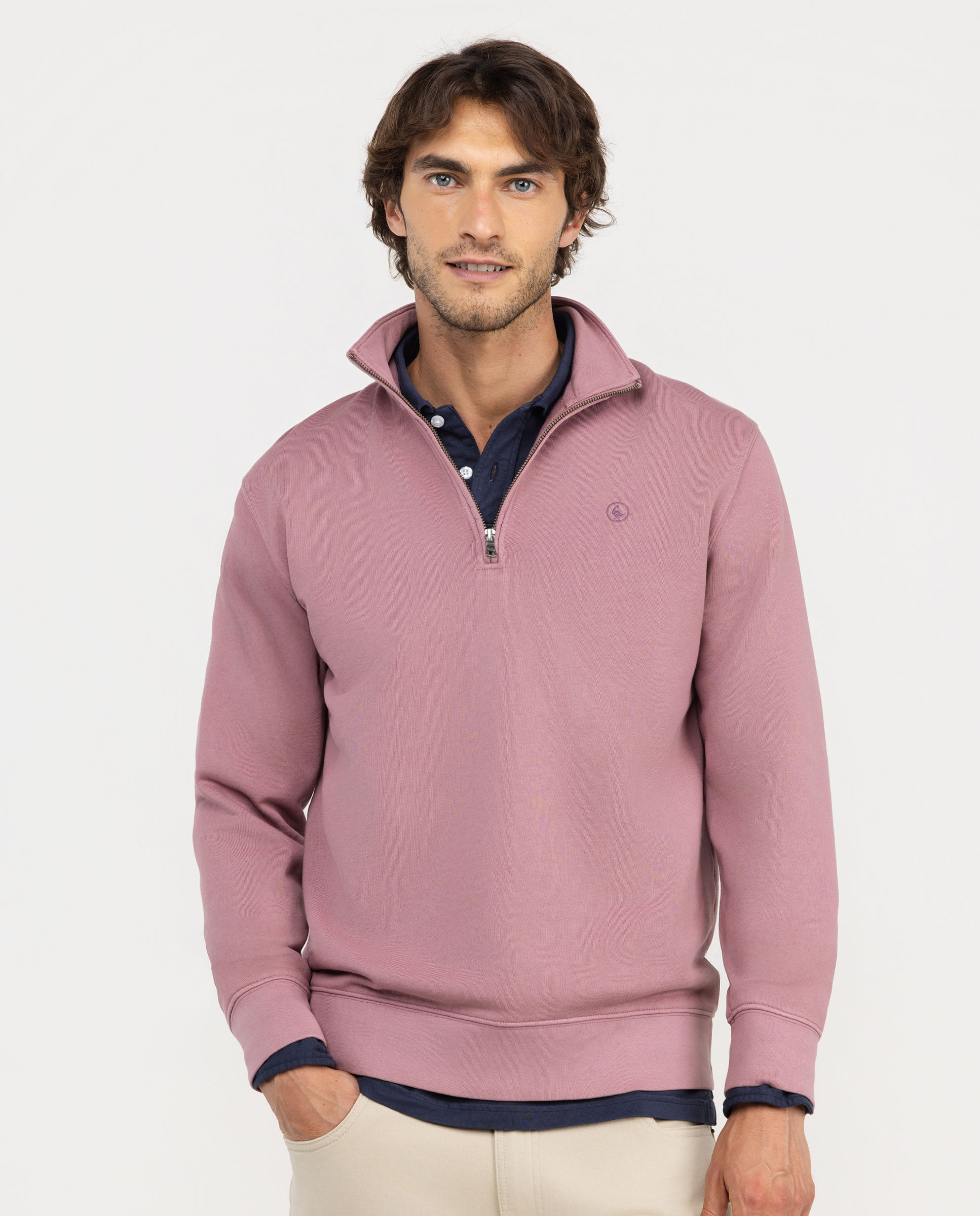 Sudadera Cuello Camionero Frambuesa