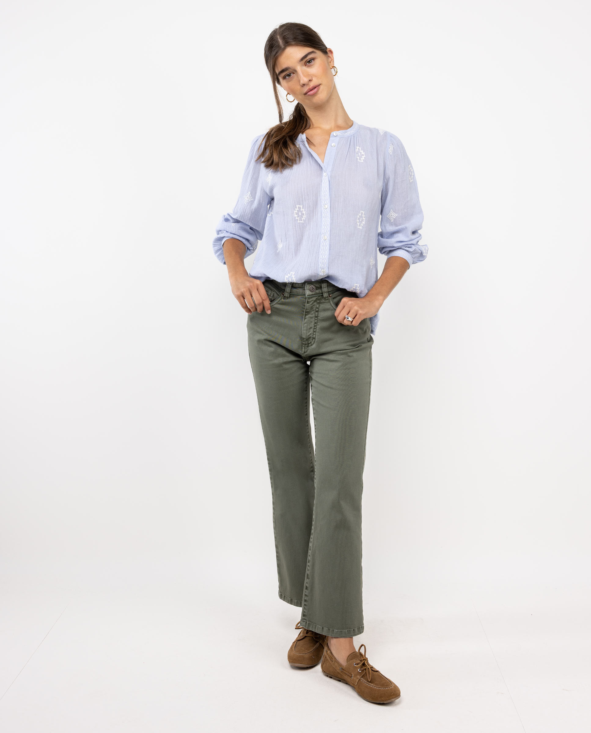 Calça Verde de 5 Bolsos