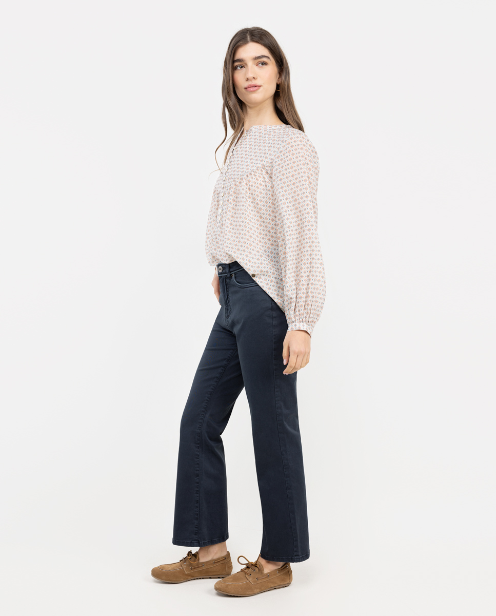 Calças azul marinho com 5 bolsos