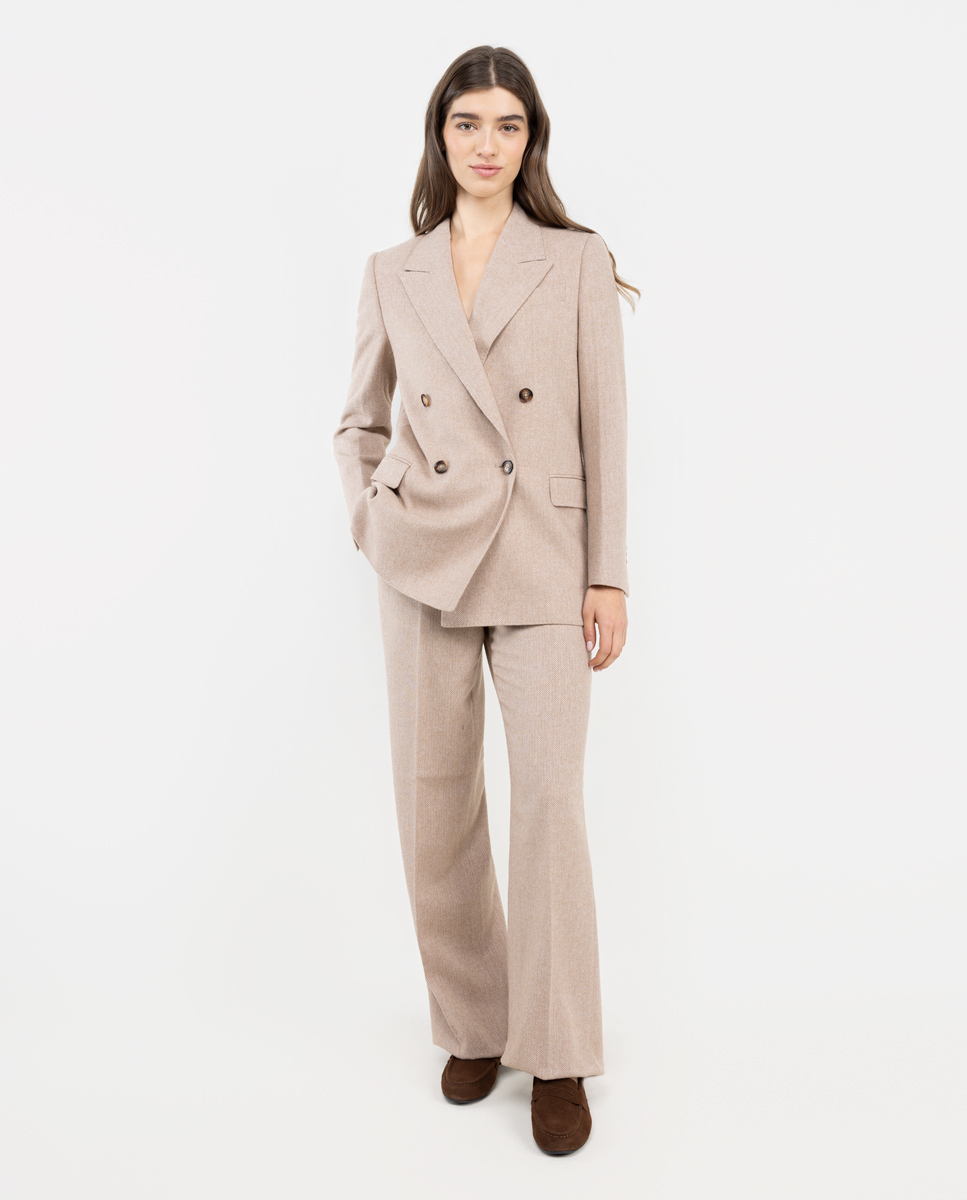 Americana Cruzada Espiga Beige