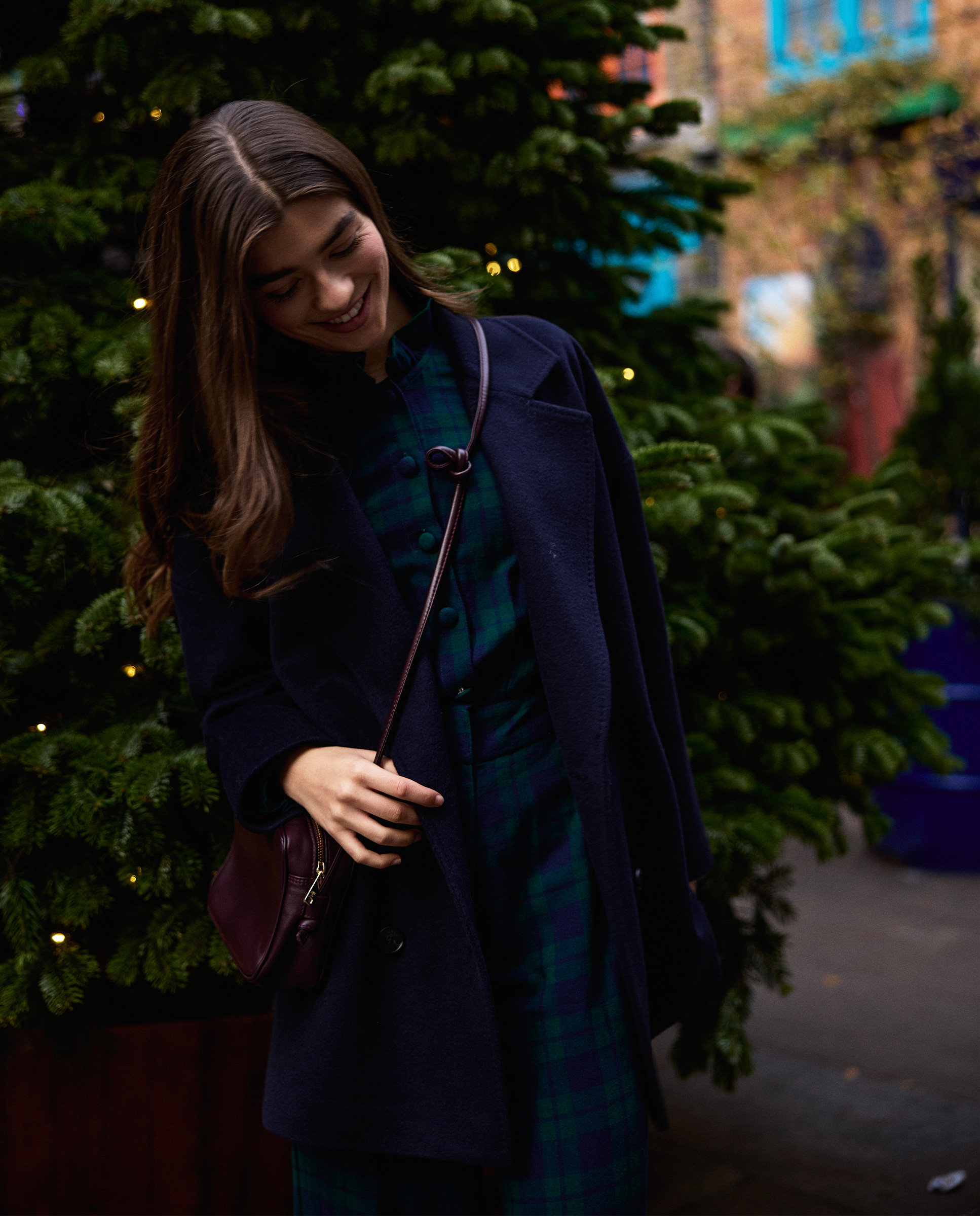 Short Navy Double-Breasted Coat