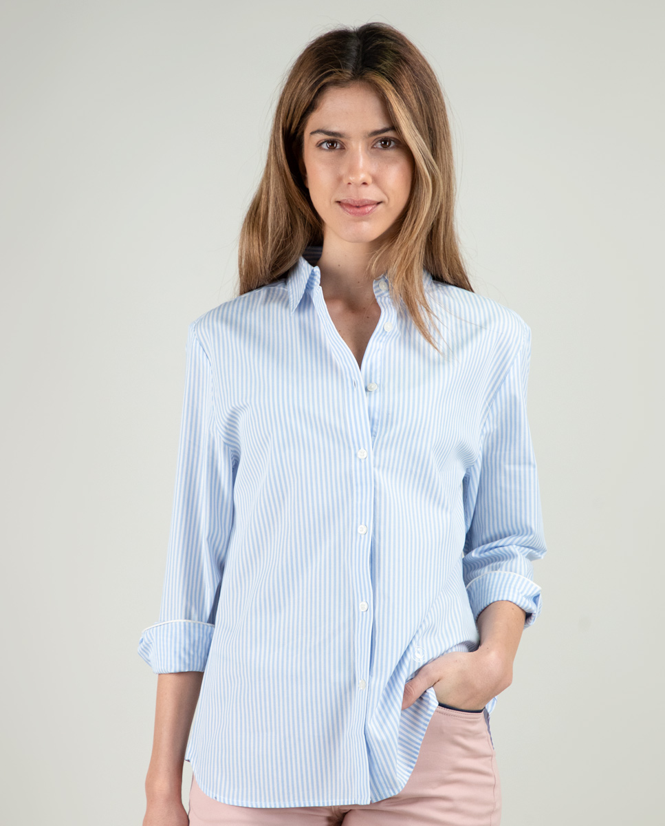 Camisa Popelín Yale Celeste