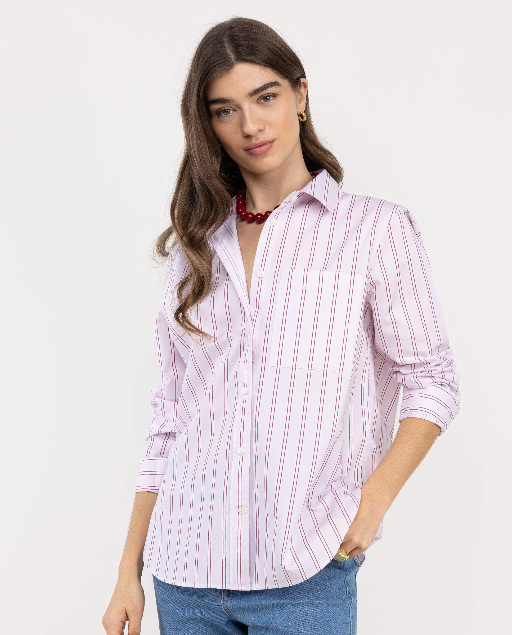 Camisa Jane Raya Blanca