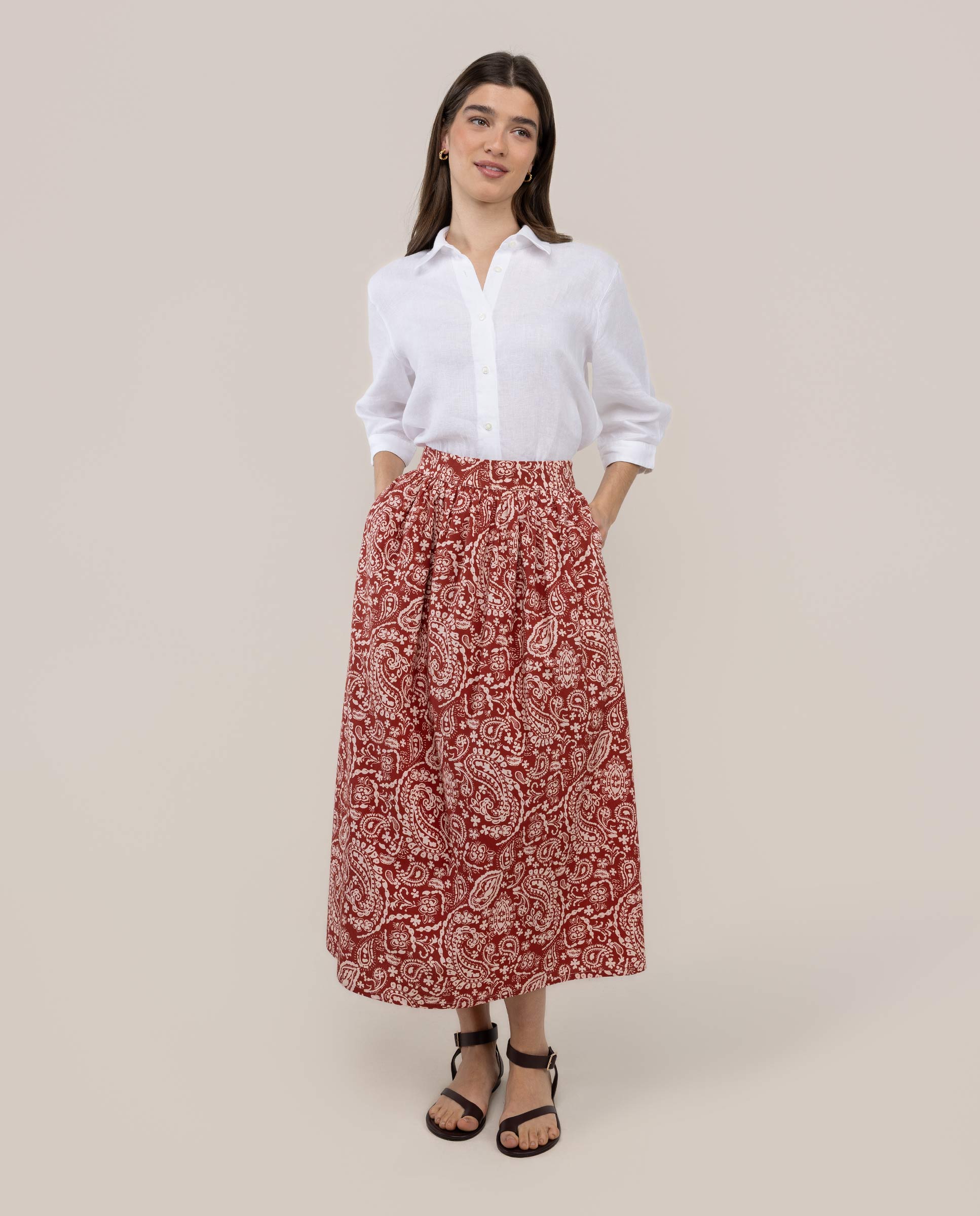 Florence Midi Printed Skirt