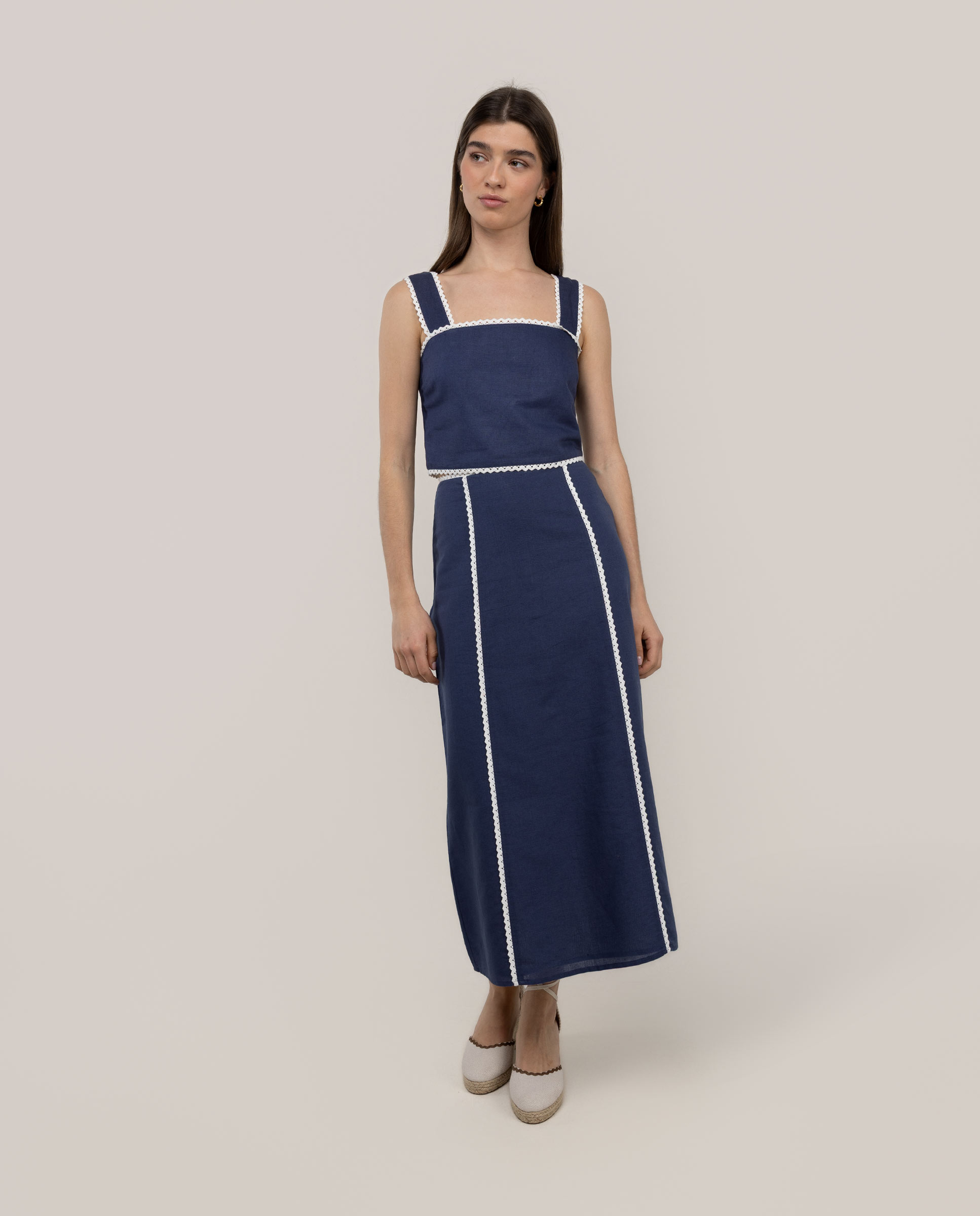 Lena Linen Midi Skirt