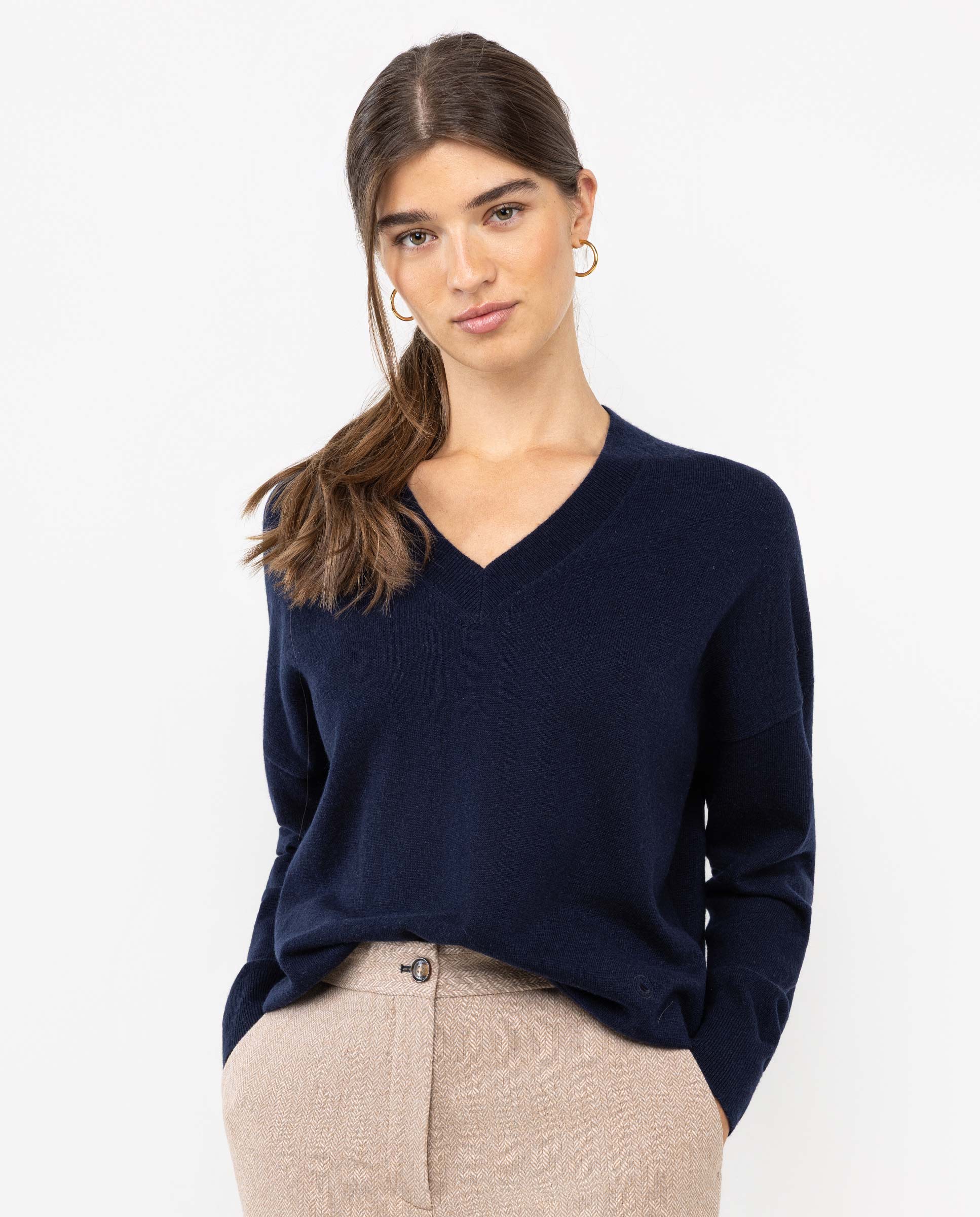 Navy V-Neck Jumper