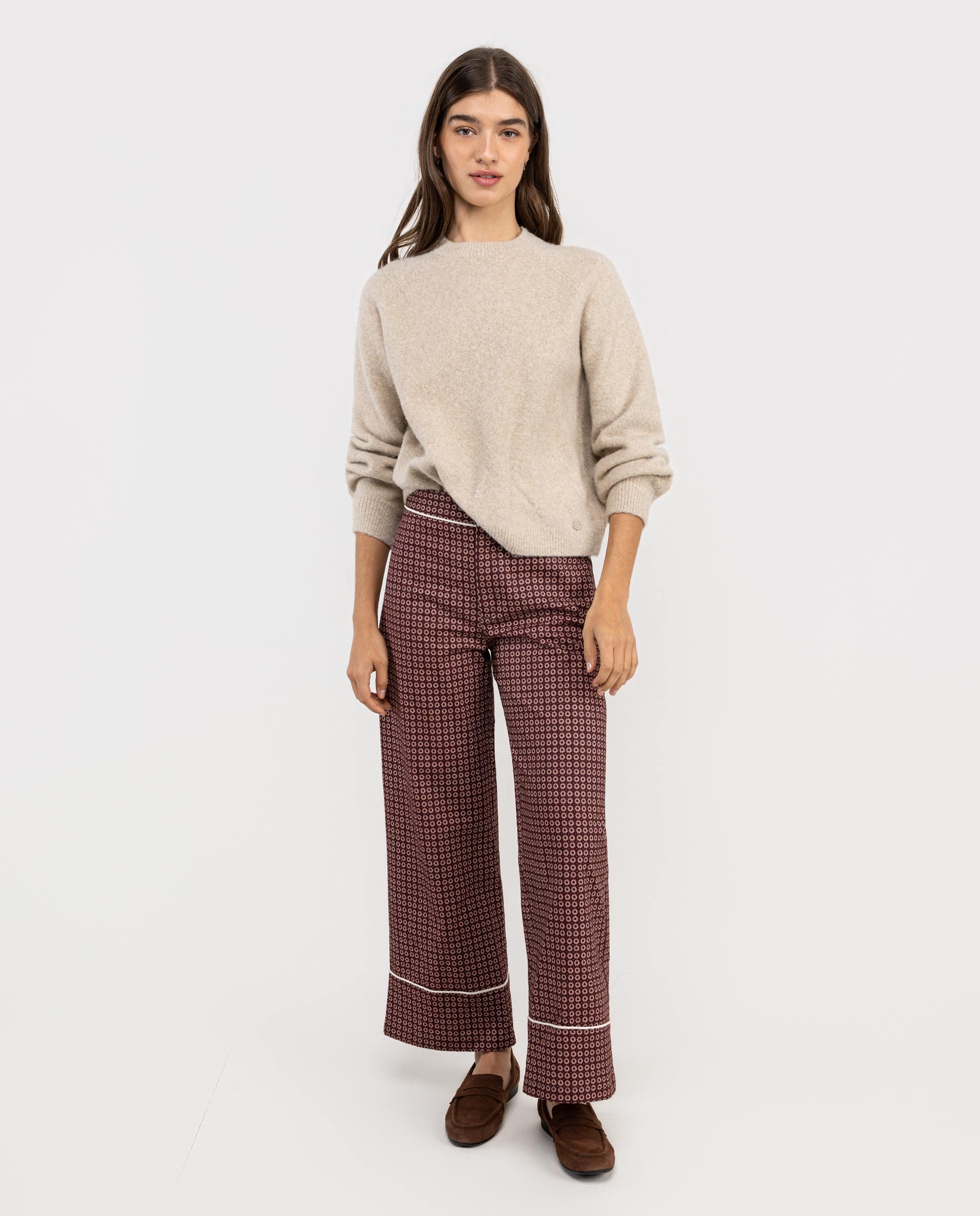 Jersey Cuello Caja Manga Ranglan Beige